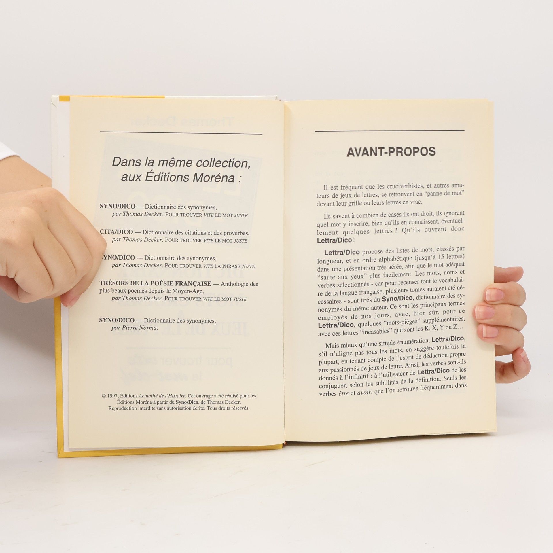 Thomas Decker Dictionnaire des mots croisés & jeux de lettres