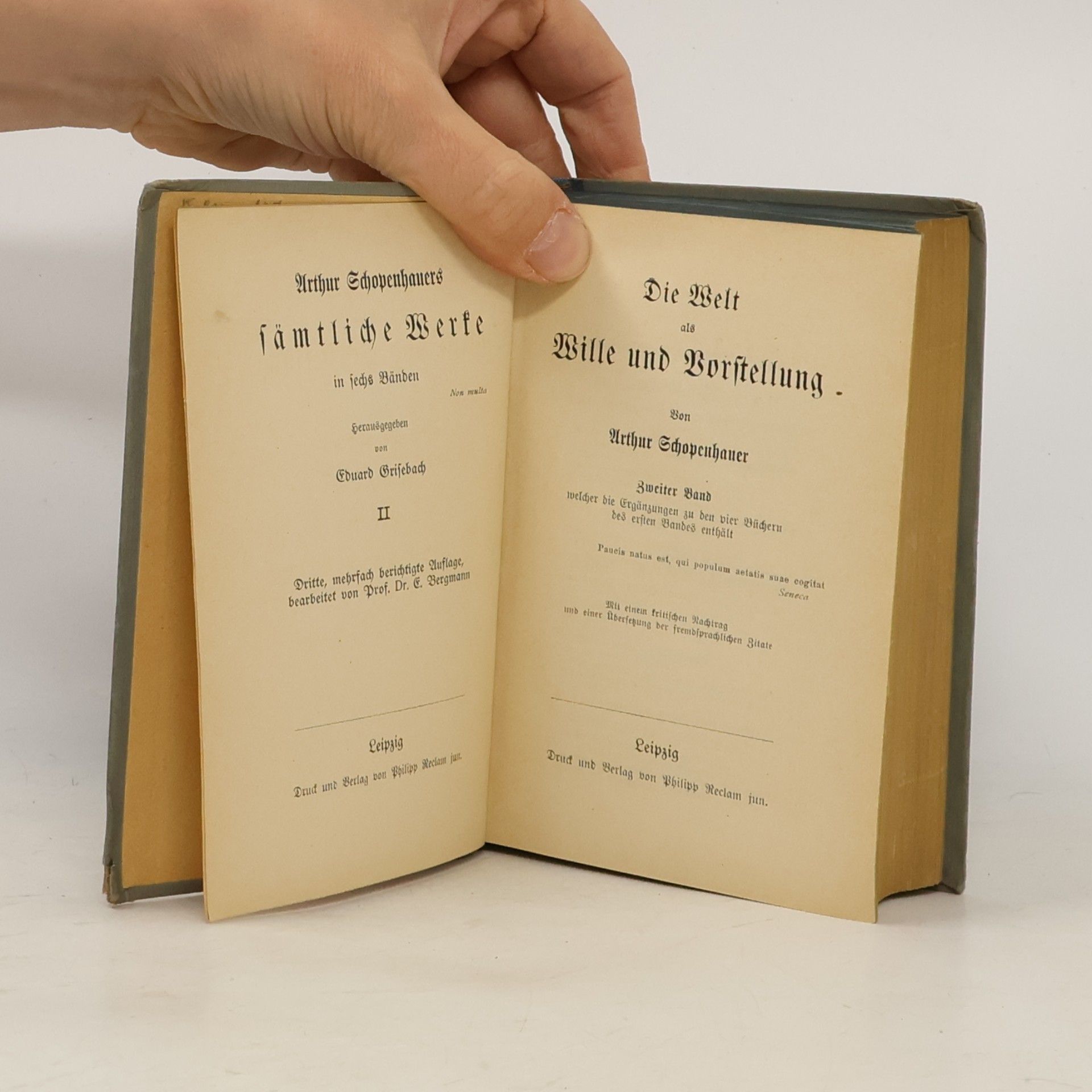Arthur Schopenhauer Sämtliche Werke II. Die Welt als Wille und Vorstellung