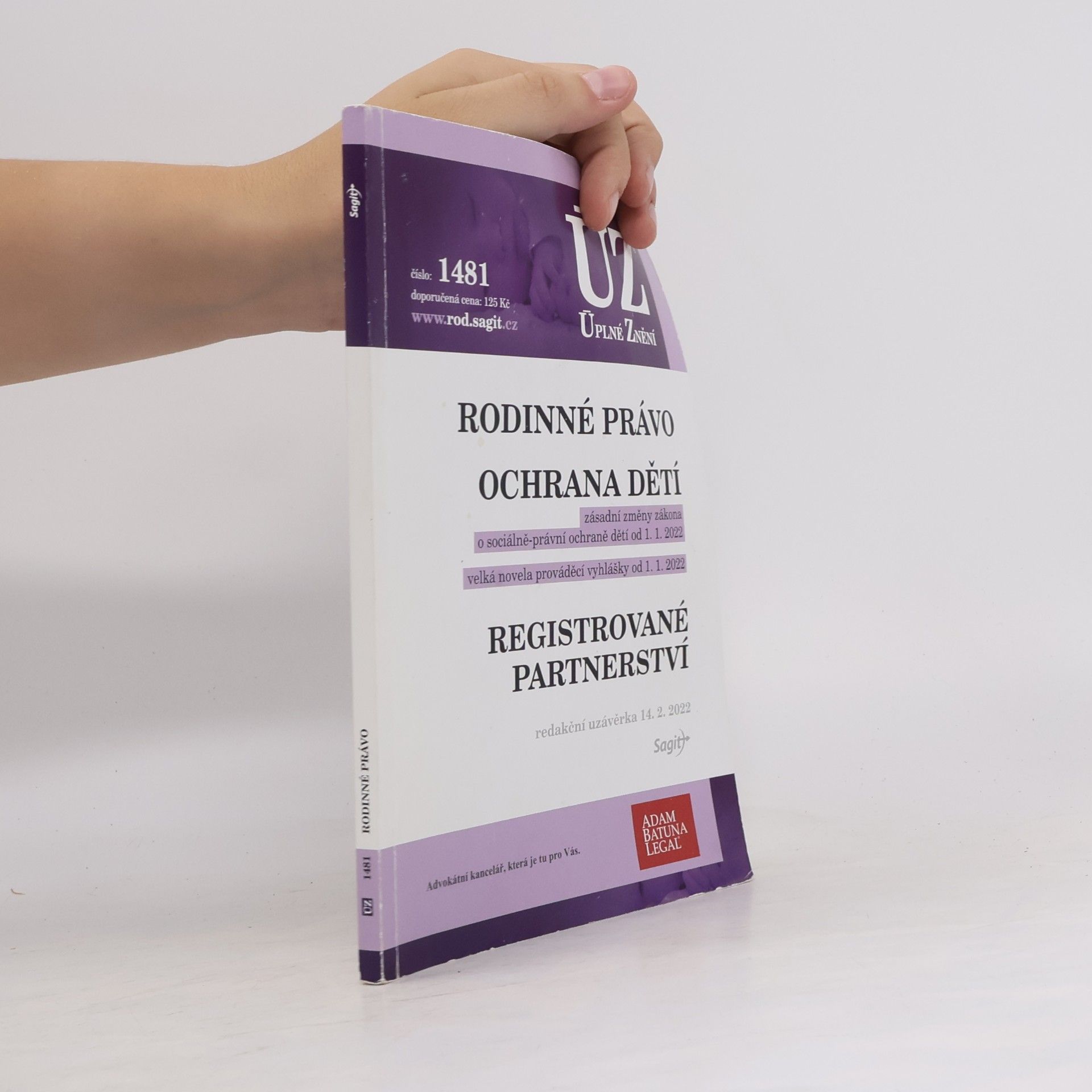 Collectif d'auteurs ÚZ 1481 Rodinné právo ochrana dětí: registrované partnerství