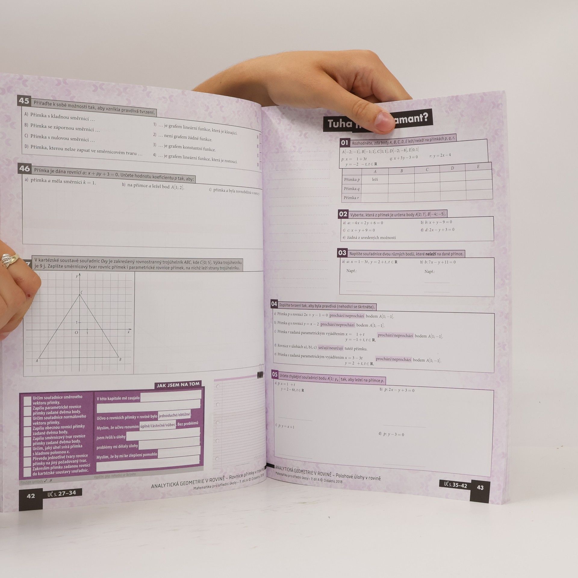 Jana Kalová Matematika pro střední školy. 7. díl A, Analytická geometrie v rovině