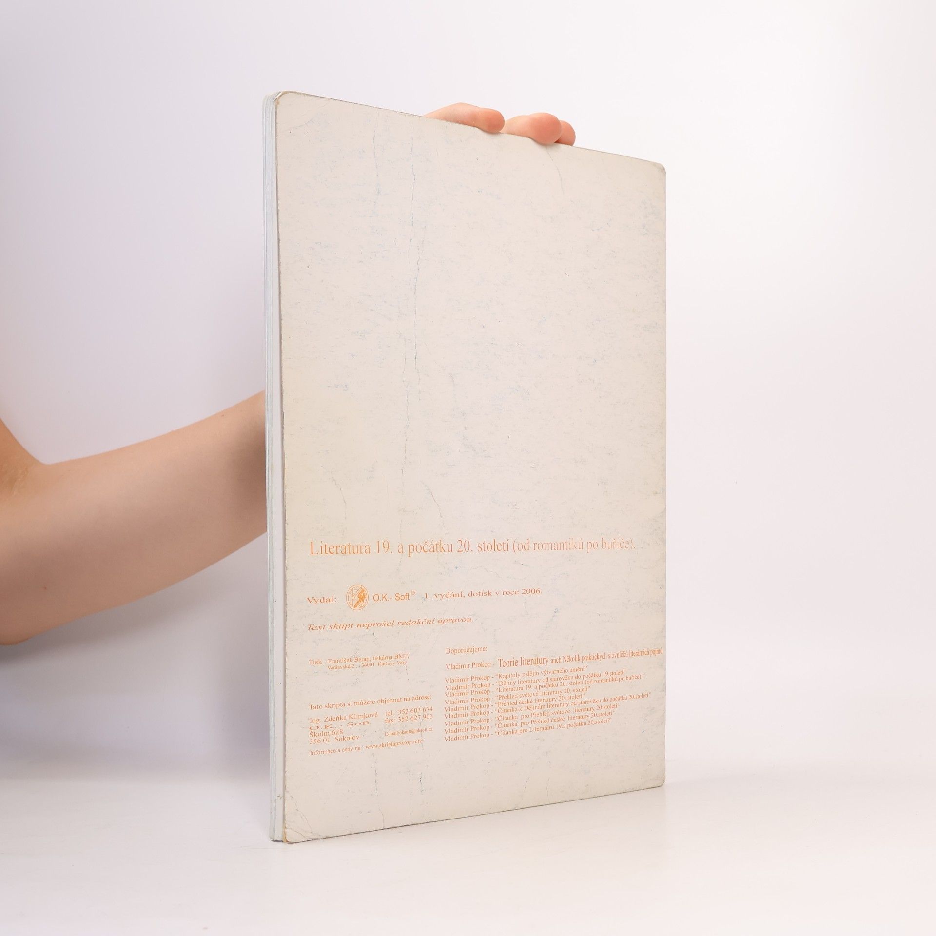 Vladimír Prokop Literatura 19. a počátku 20. století