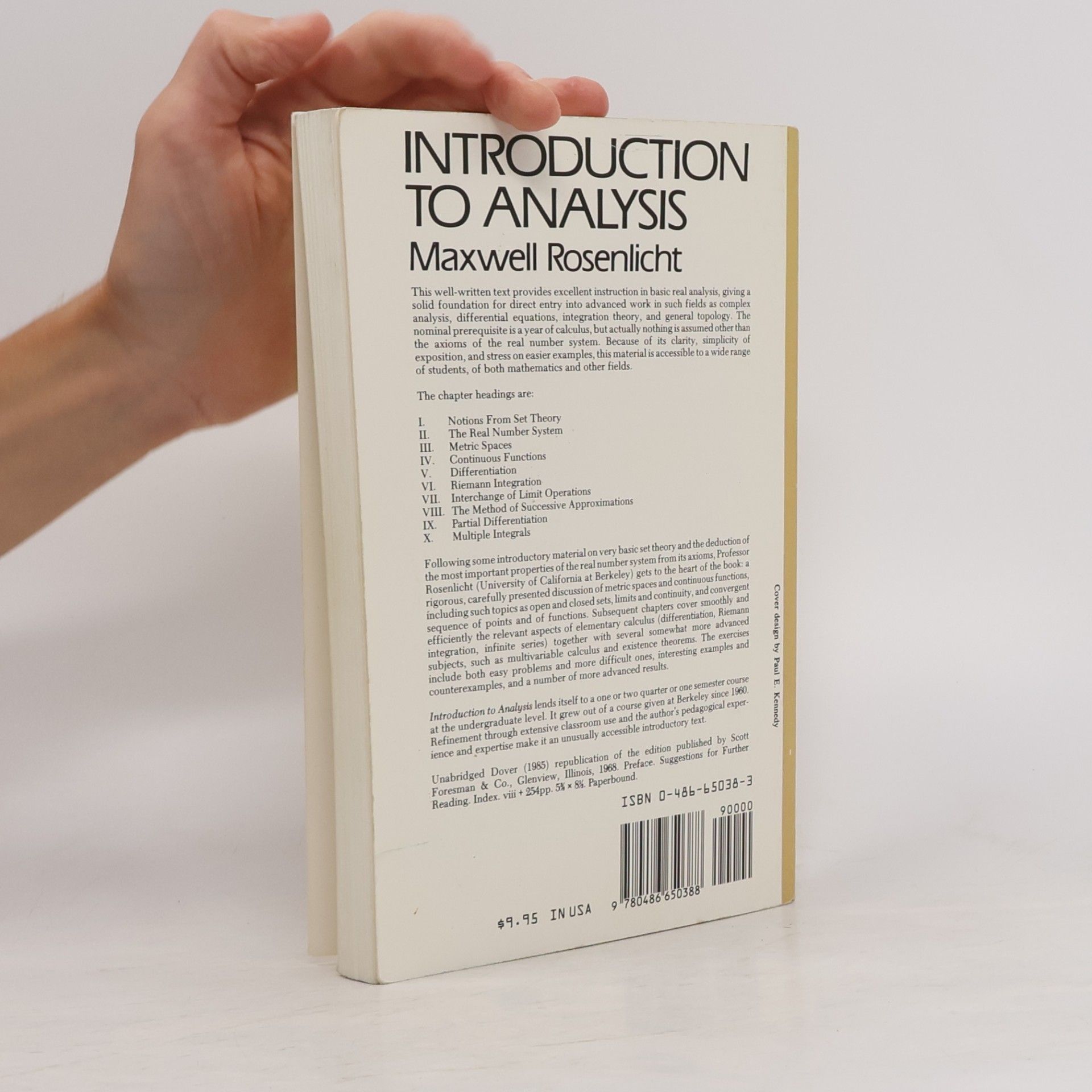 Maxwell Rosenlicht Dover Books on Mathematics: Introduction to Analysis
