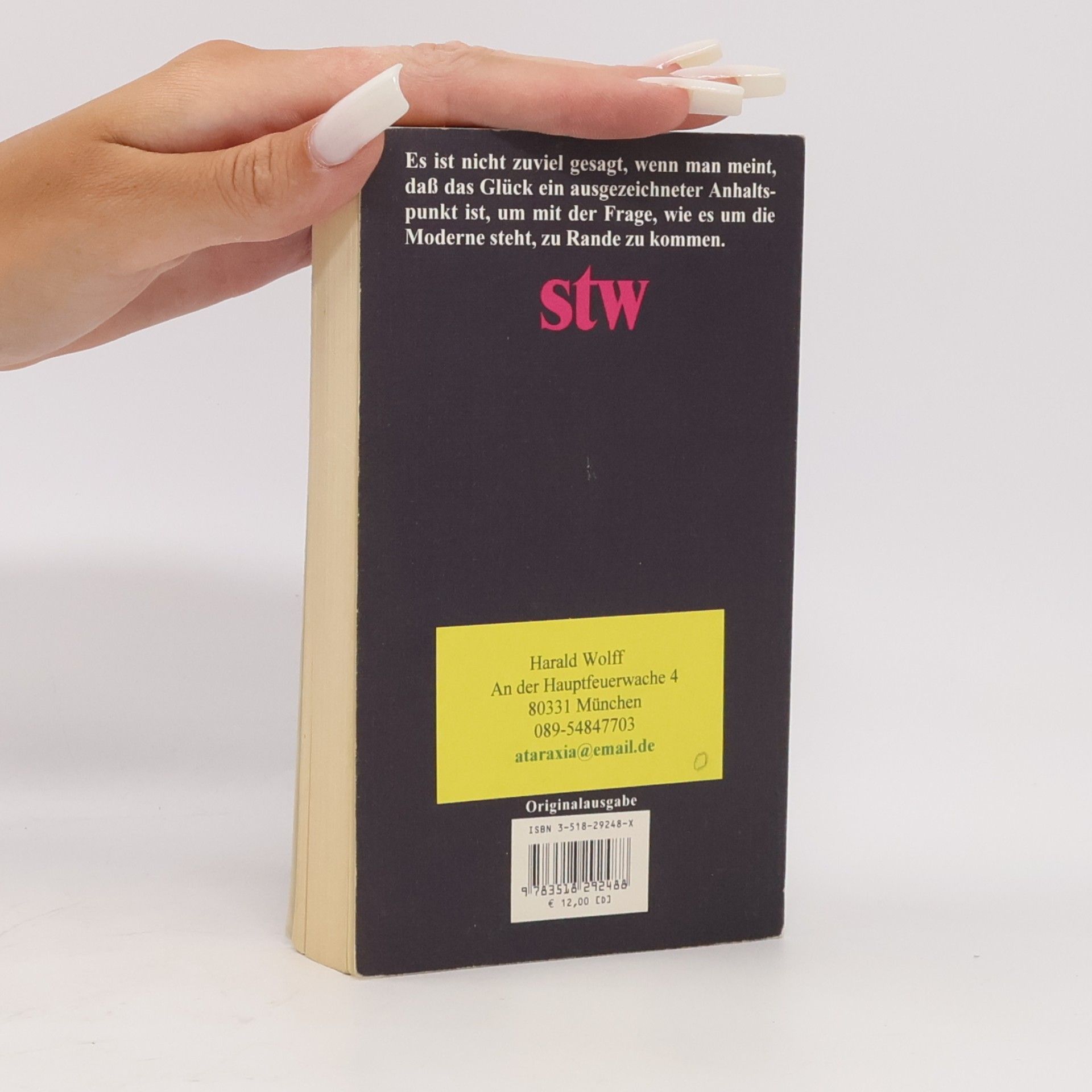 Dieter Thomä Suhrkamp Taschenbuch Wissenschaft - 1648: Vom Glück in der Moderne