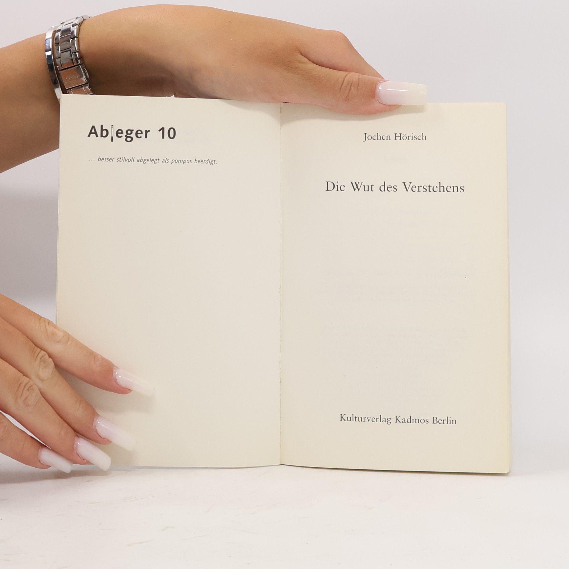 Jochen Hörisch Ableger - 10: Die Wut des Verstehens