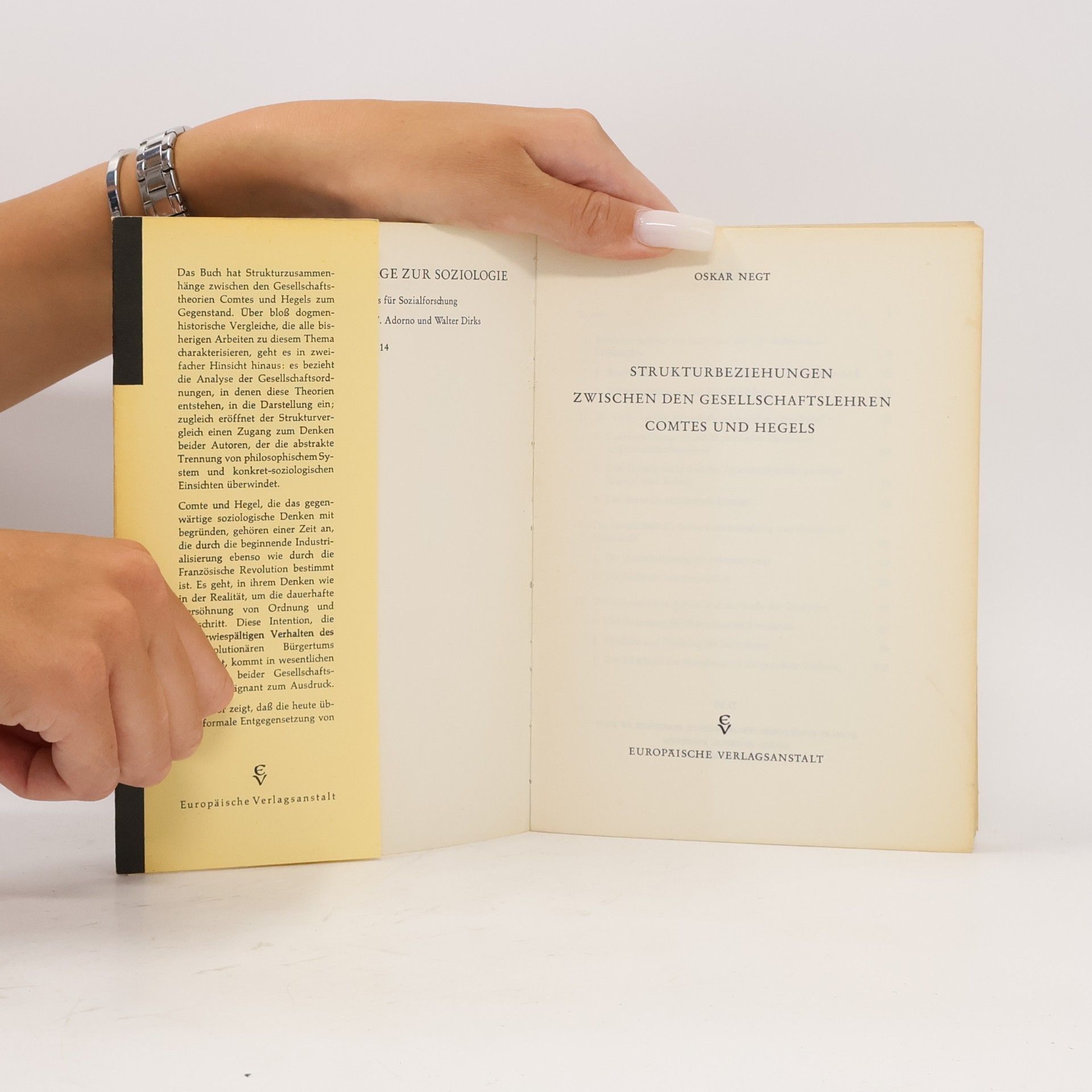 Oskar Negt Strukturbeziehungen zwischen den Gesellschaftslehren Comtes und Hegels
