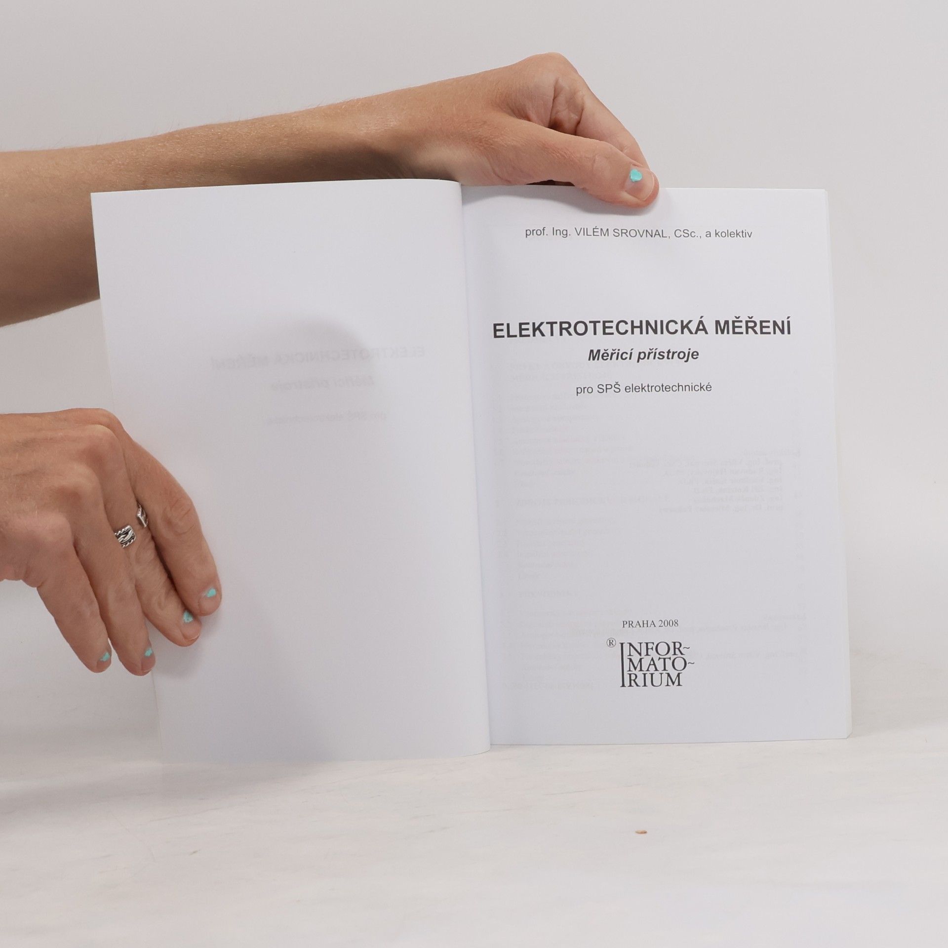 Vilém Srovnal Elektrotechnická měření. Měřící přístroje