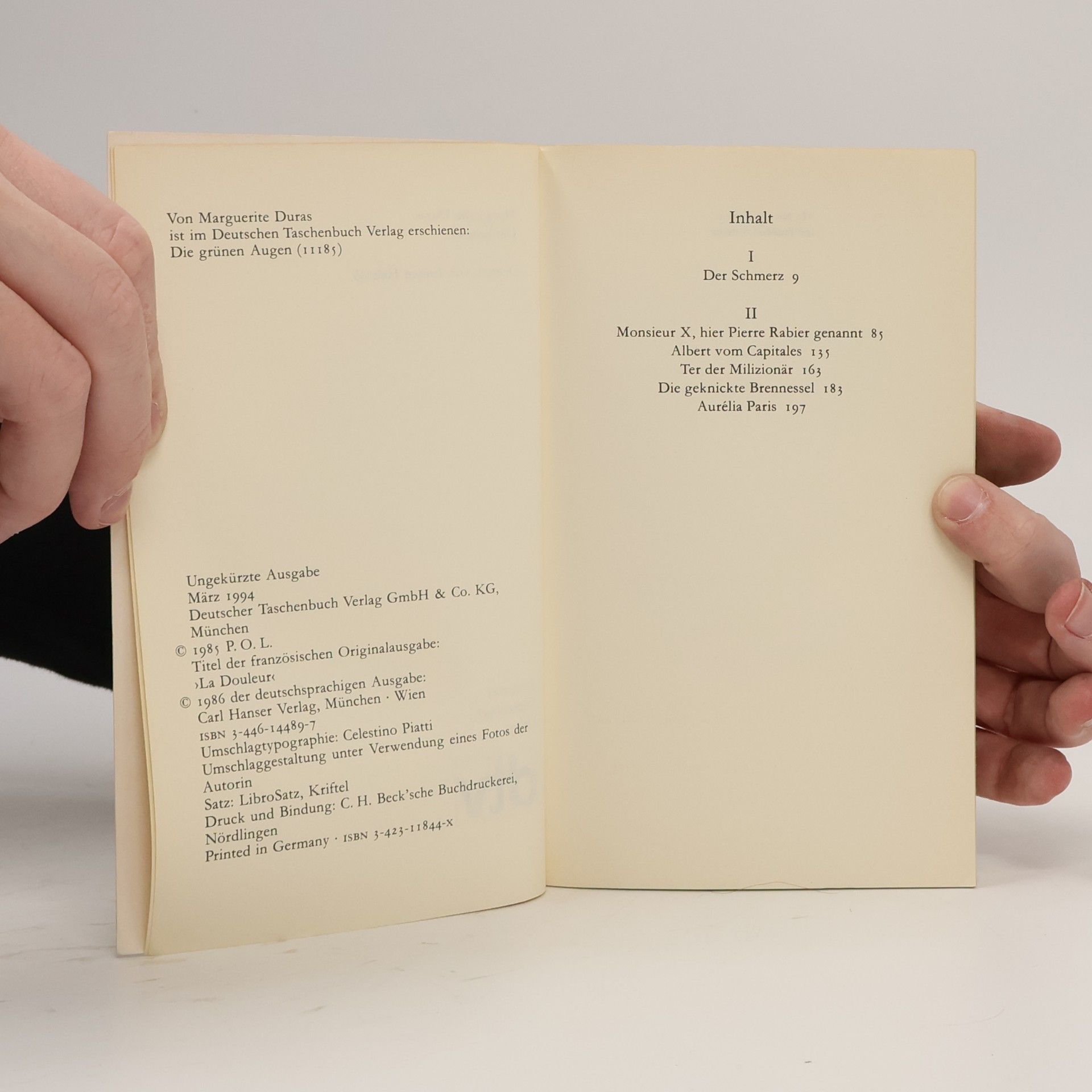 Marguerite Duras Der Schmerz
