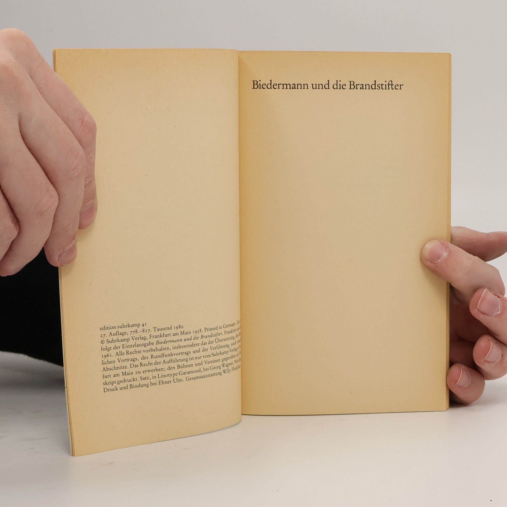 Max Frisch Biedermann und die Brandstifter