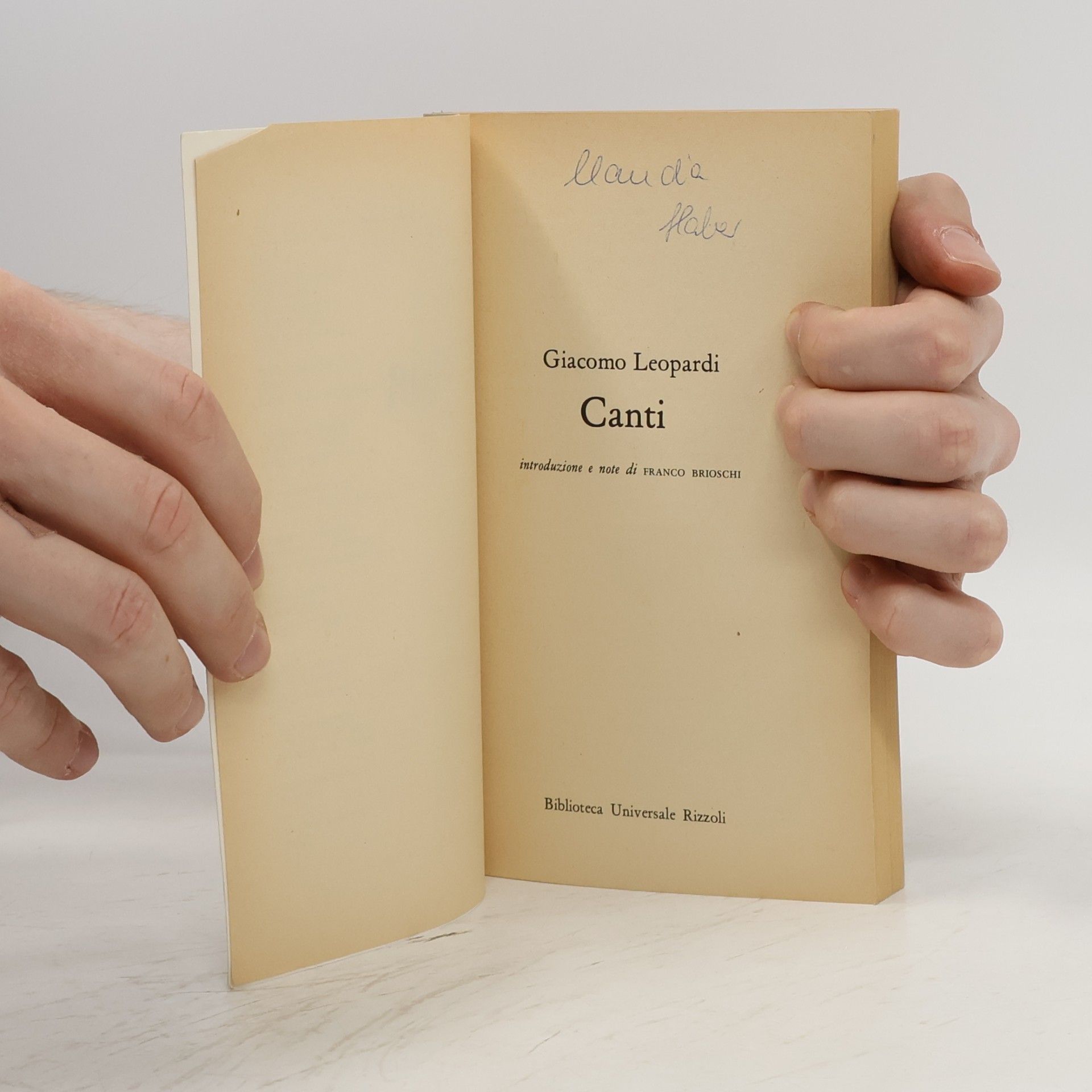 Giacomo Leopardi Biblioteca Universale Rizzoli - 3: Canti