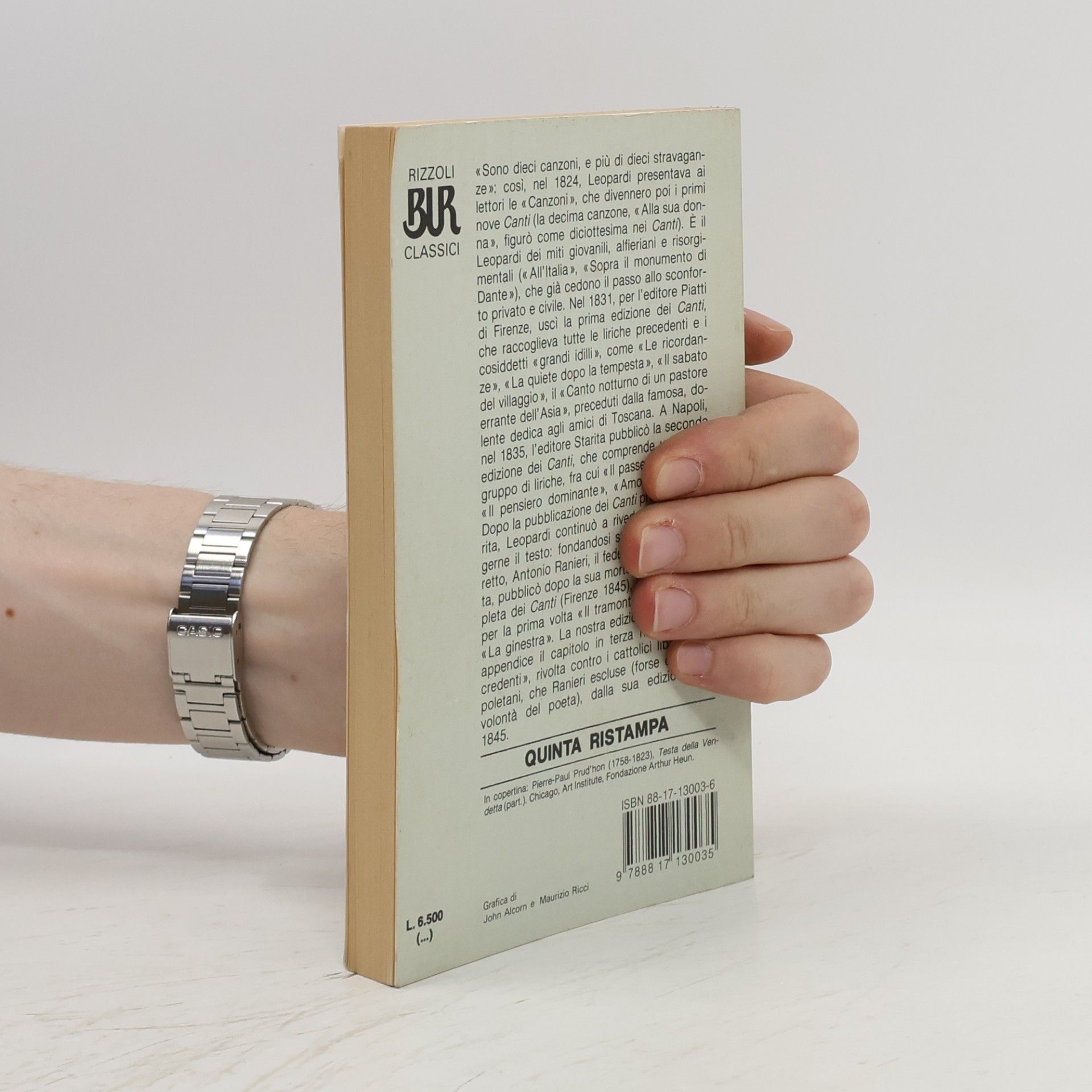 Giacomo Leopardi Biblioteca Universale Rizzoli - 3: Canti