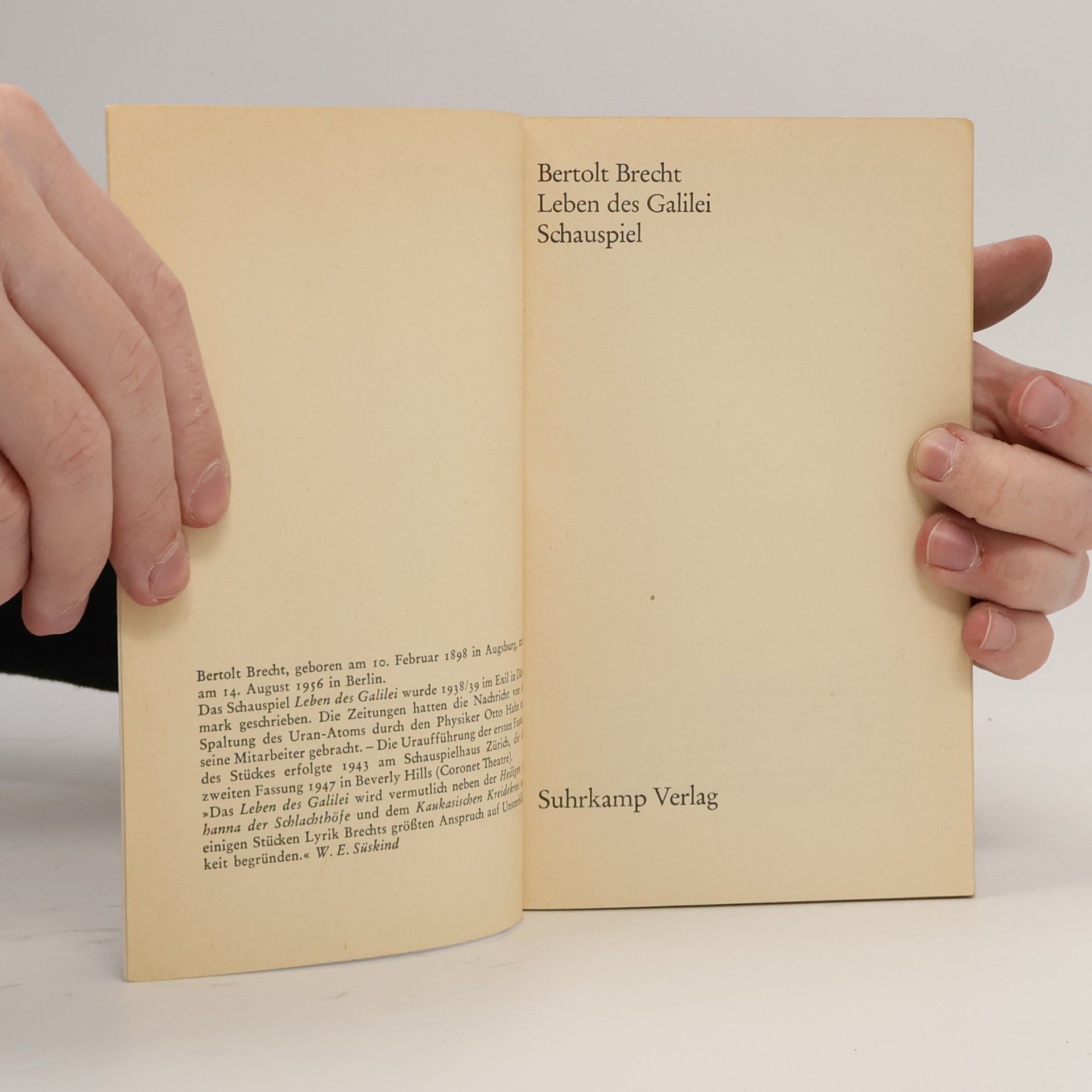 Bertold Brecht Leben des Galilei