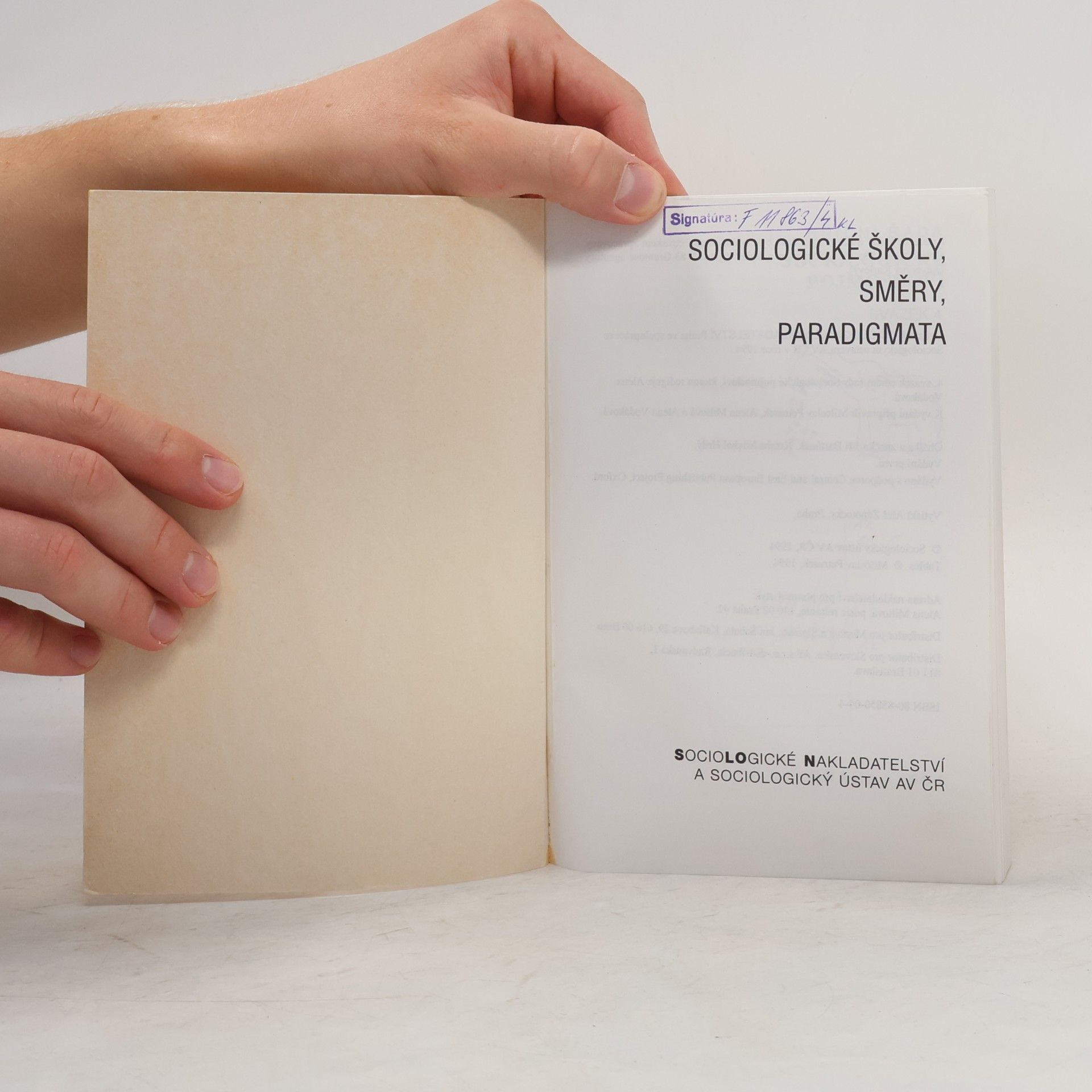 Miloslav Petrusek Sociologické školy, směry, paradigmata