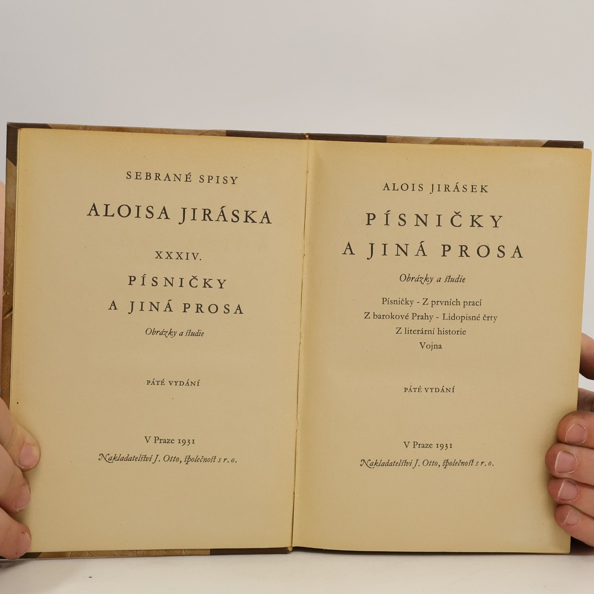 Alois Jirásek Písničky a jiná prosa. Obrázky a studie