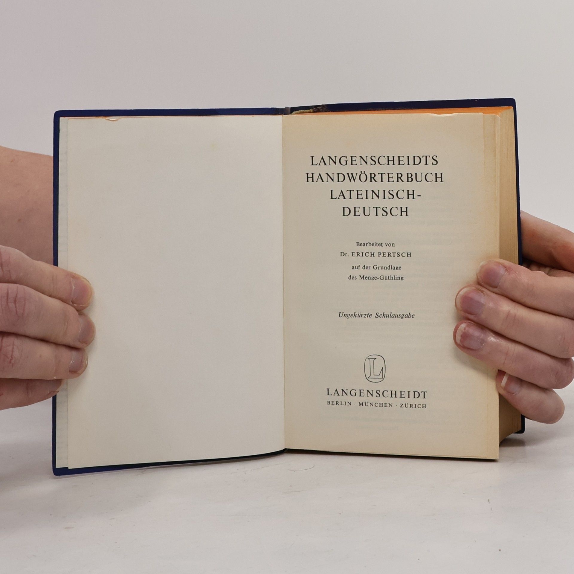 Erich Pertsch Langenscheidts Handwörterbuch Lateinisch-Deutsch
