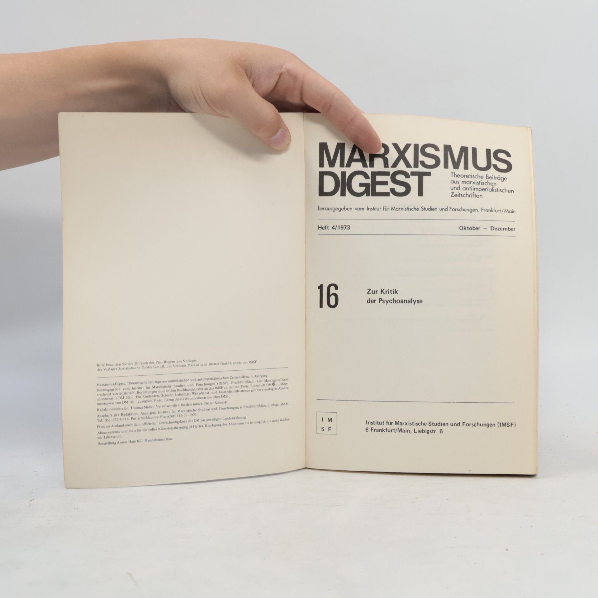 Autorenkollektiv Marxismus Digest 16