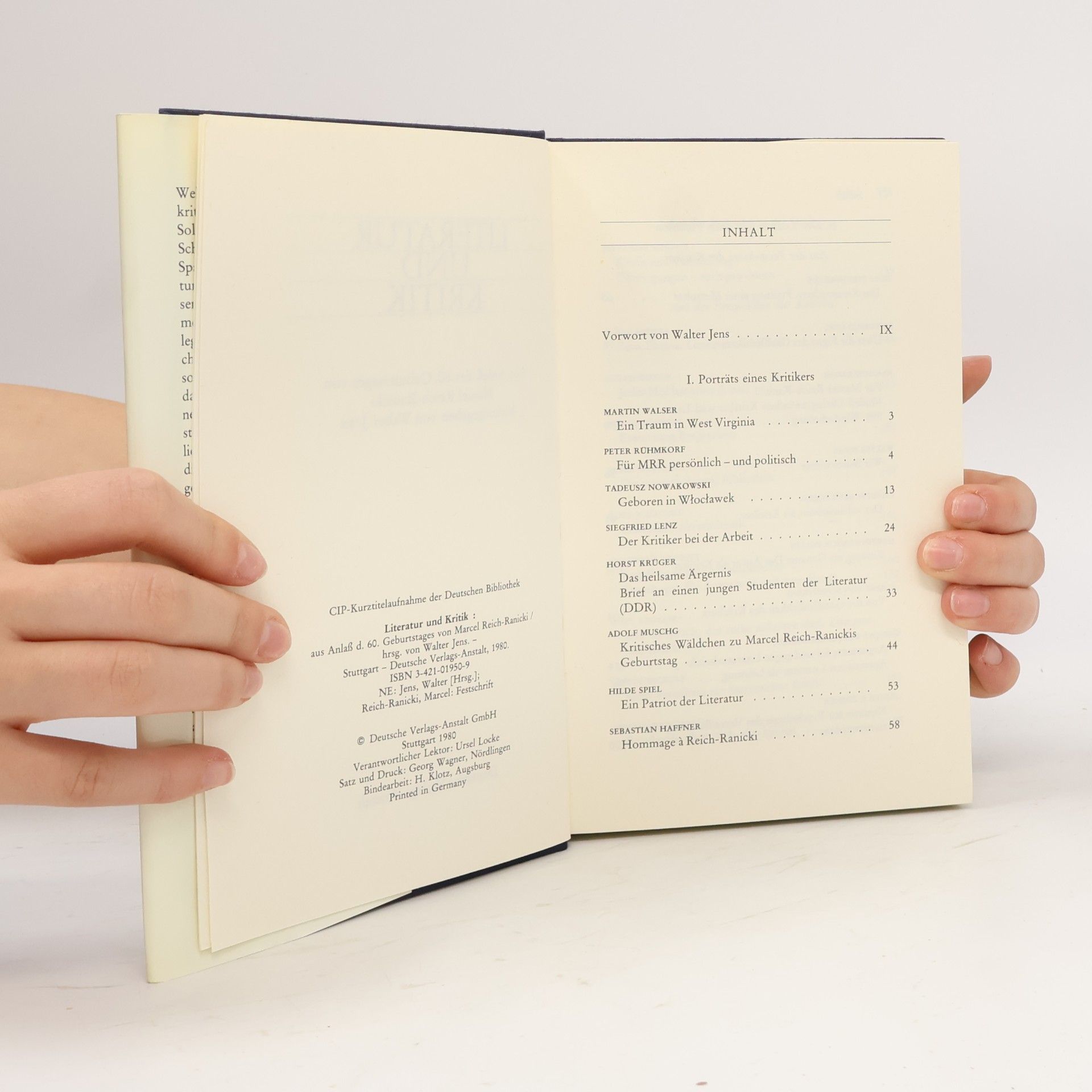 Walter Jens Literatur und Kritik