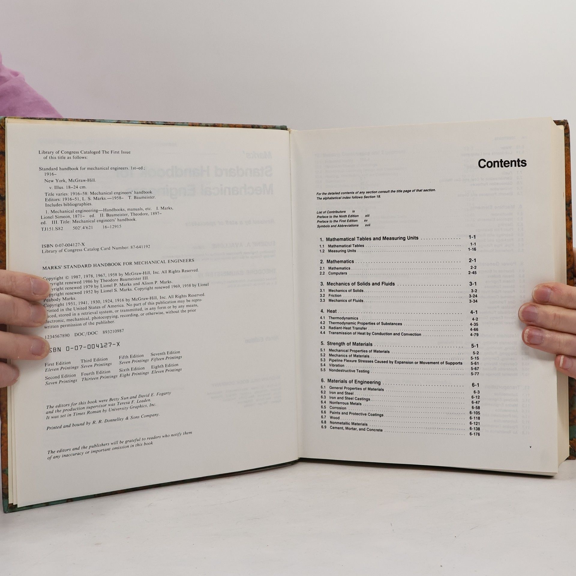 Eugene A. Avallone Mark's Standard Handbook for Mechanical Engineers - Ninth Edition