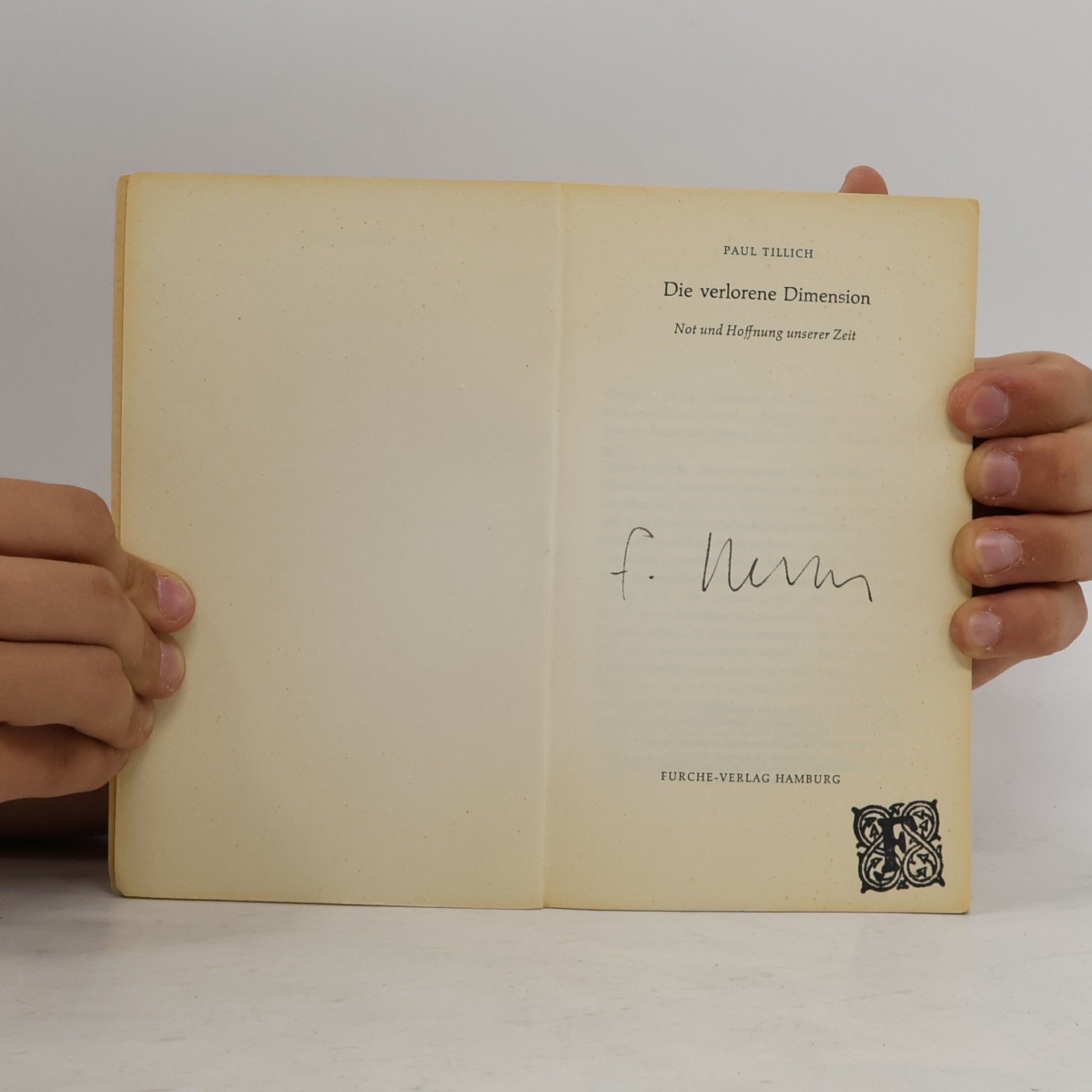 Paul Tillich Die verlorene Dimension