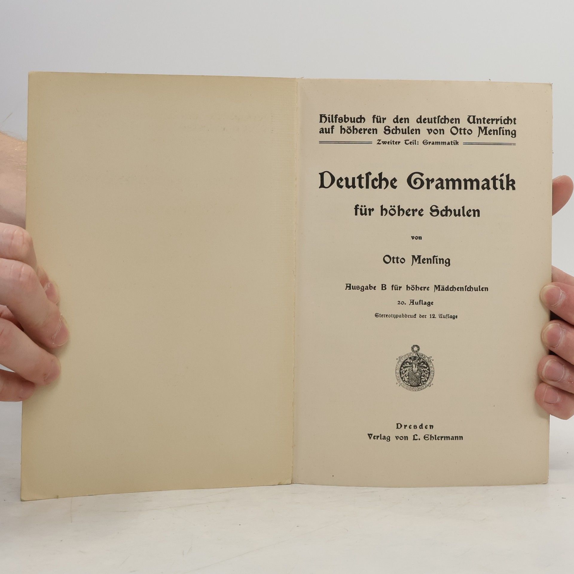 Otto Mensing Deutsches Hilfsbuch