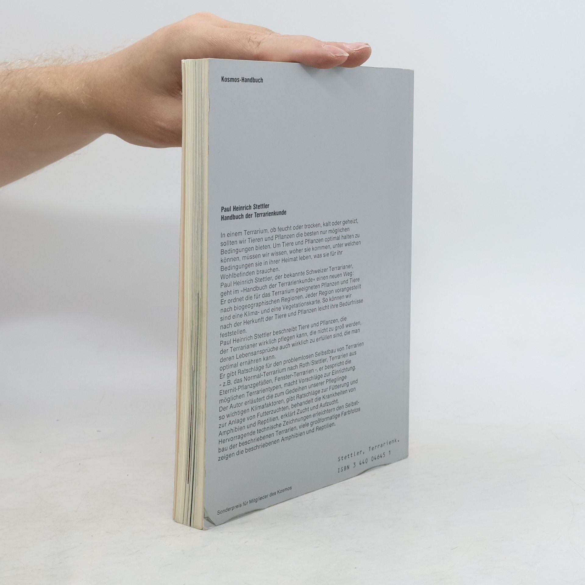 Paul Heinrich Stettler Handbuch der Terrarienkunde