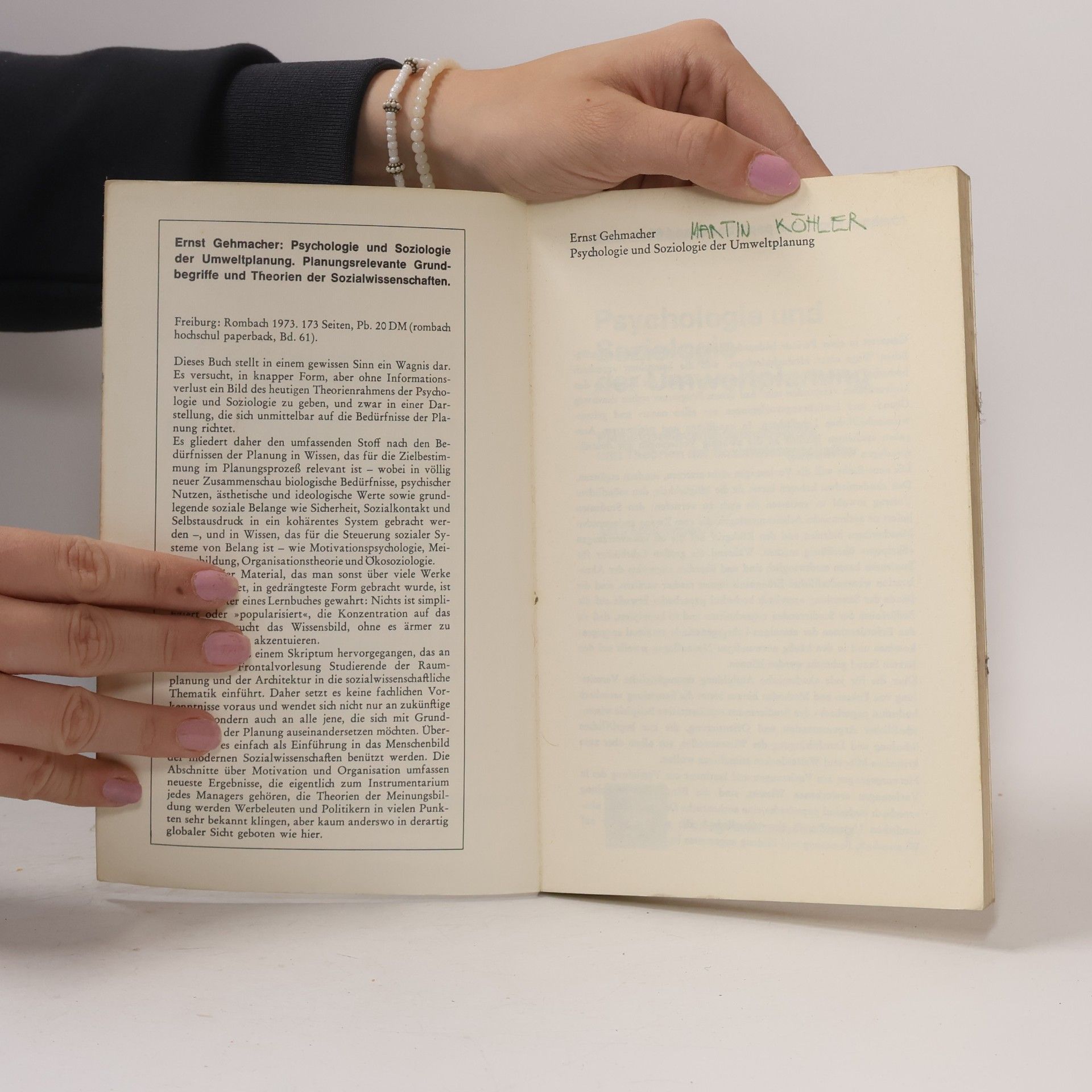 Ernst Gehmacher Psychologie und Soziologie der Umweltplanung