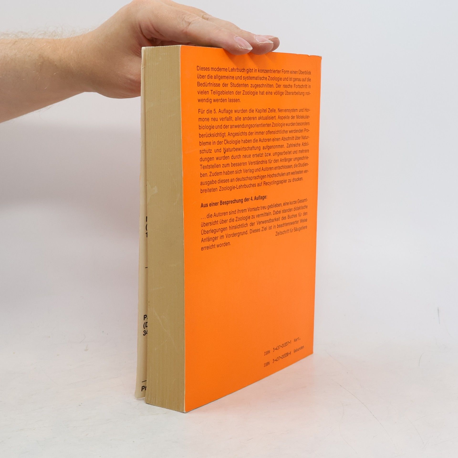 Adolf Remane Kurzes Lehrbuch der Zoologie - 5. Auflage