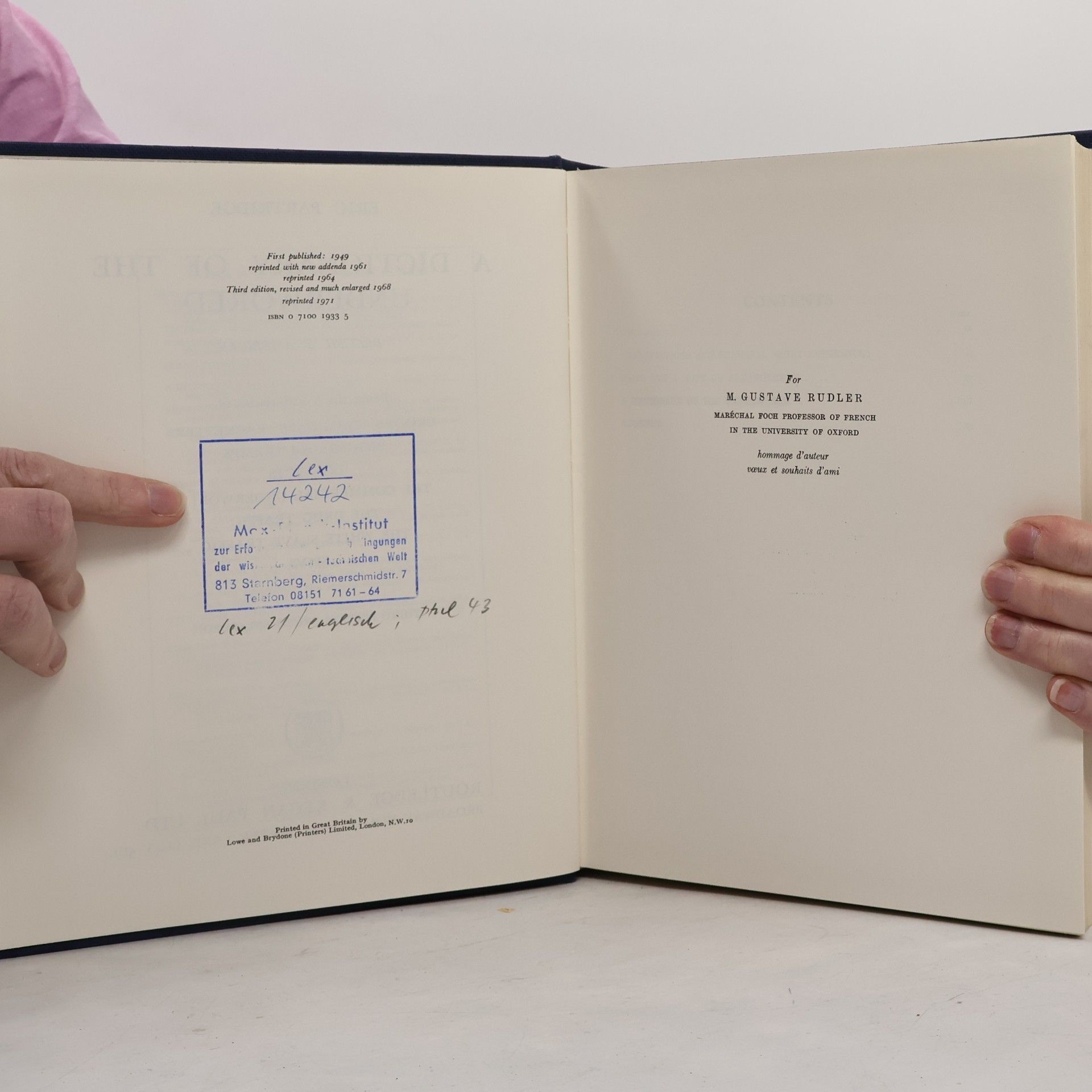 Eric Partridge A Dictionary of the Underworld