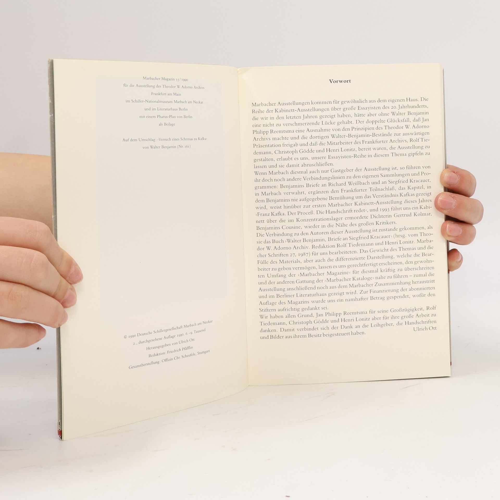 Walter Benjamin Marbacher Magazin 55/1990