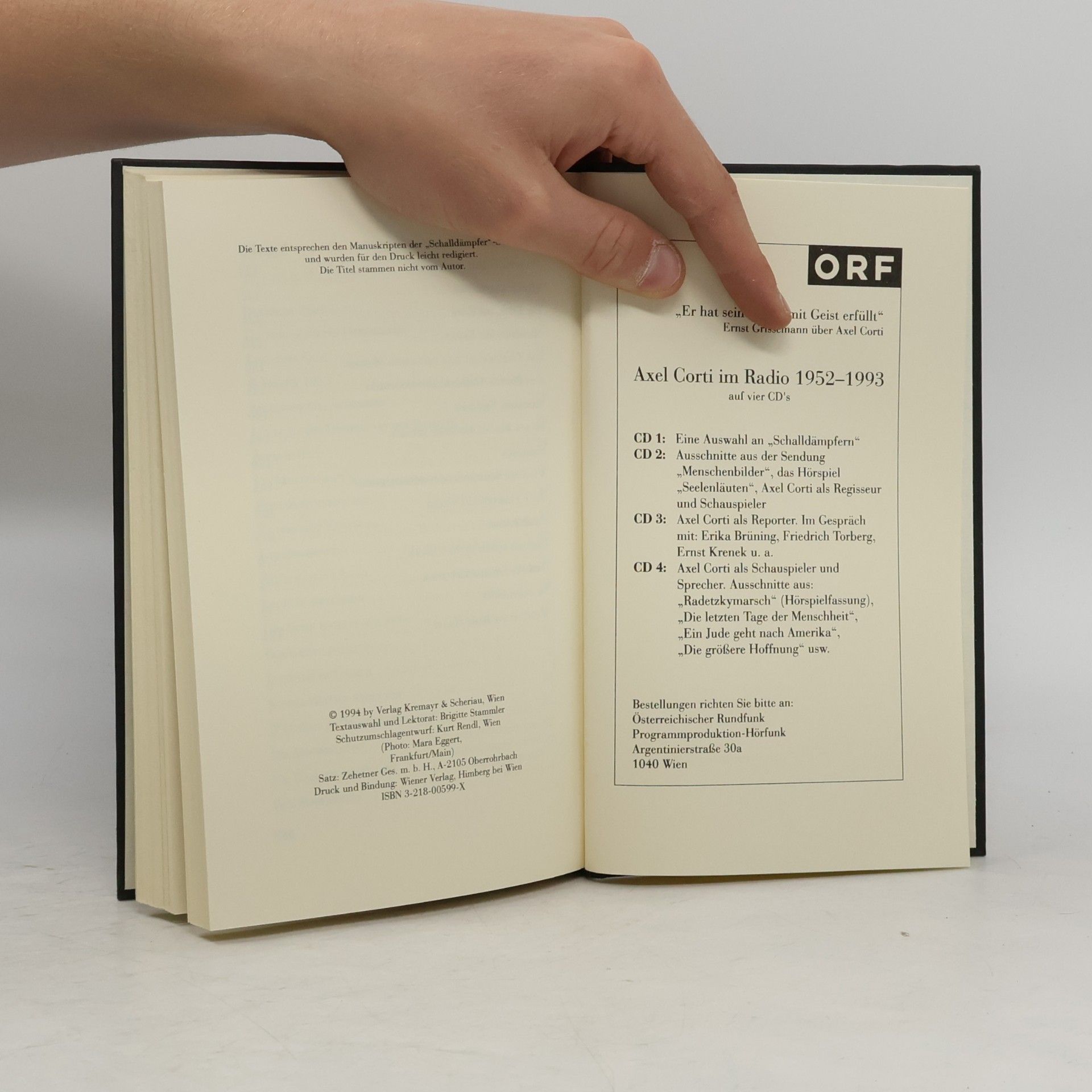 Axel Corti Der Schalldämpfer. Texte aus den Jahren 1970 - 1993