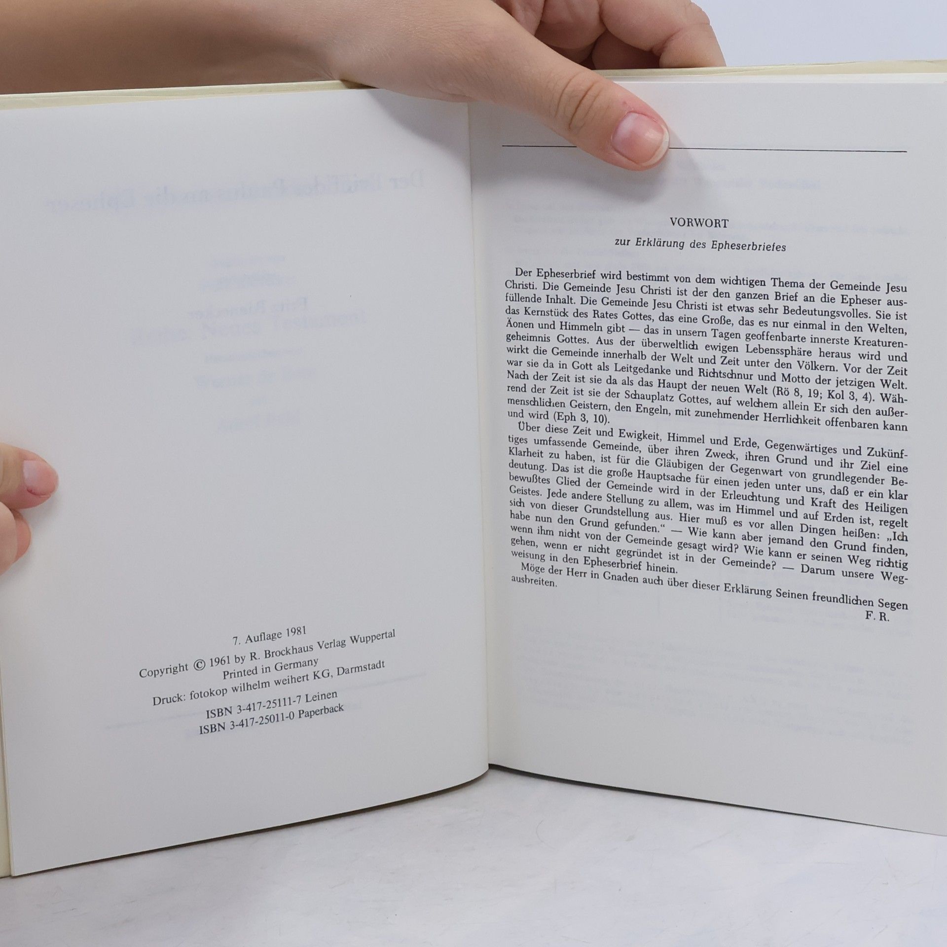 Fritz Rienecker Wuppertaler Studienbibel - Epheser: Der Brief des Paulus an die Epheser