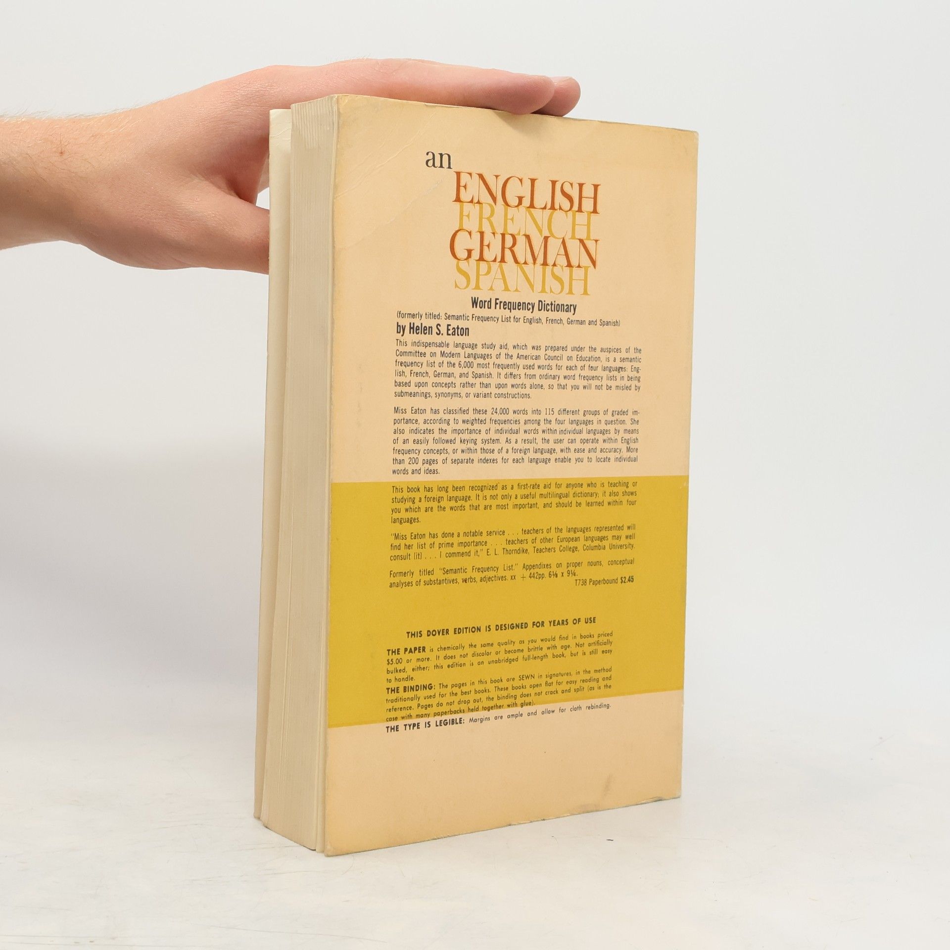 Helen S. Eaton An English French German Spanish Word Frequency Dictionary