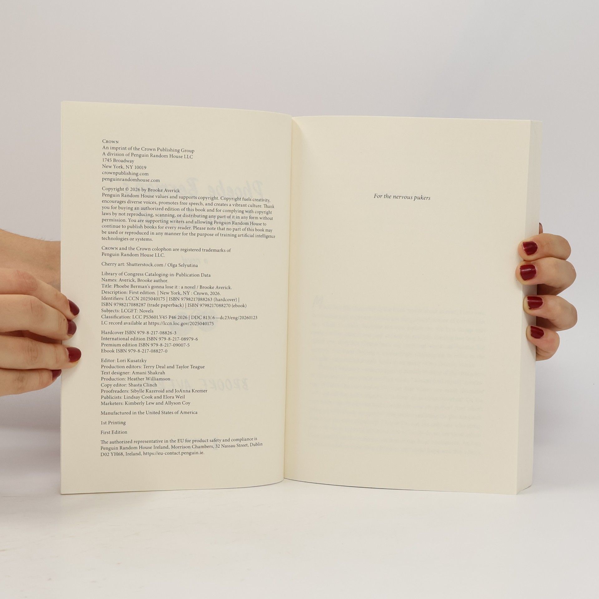 Brooke Averick Phoebe Berman's Gonna Lose It: a Novel - Export Edition