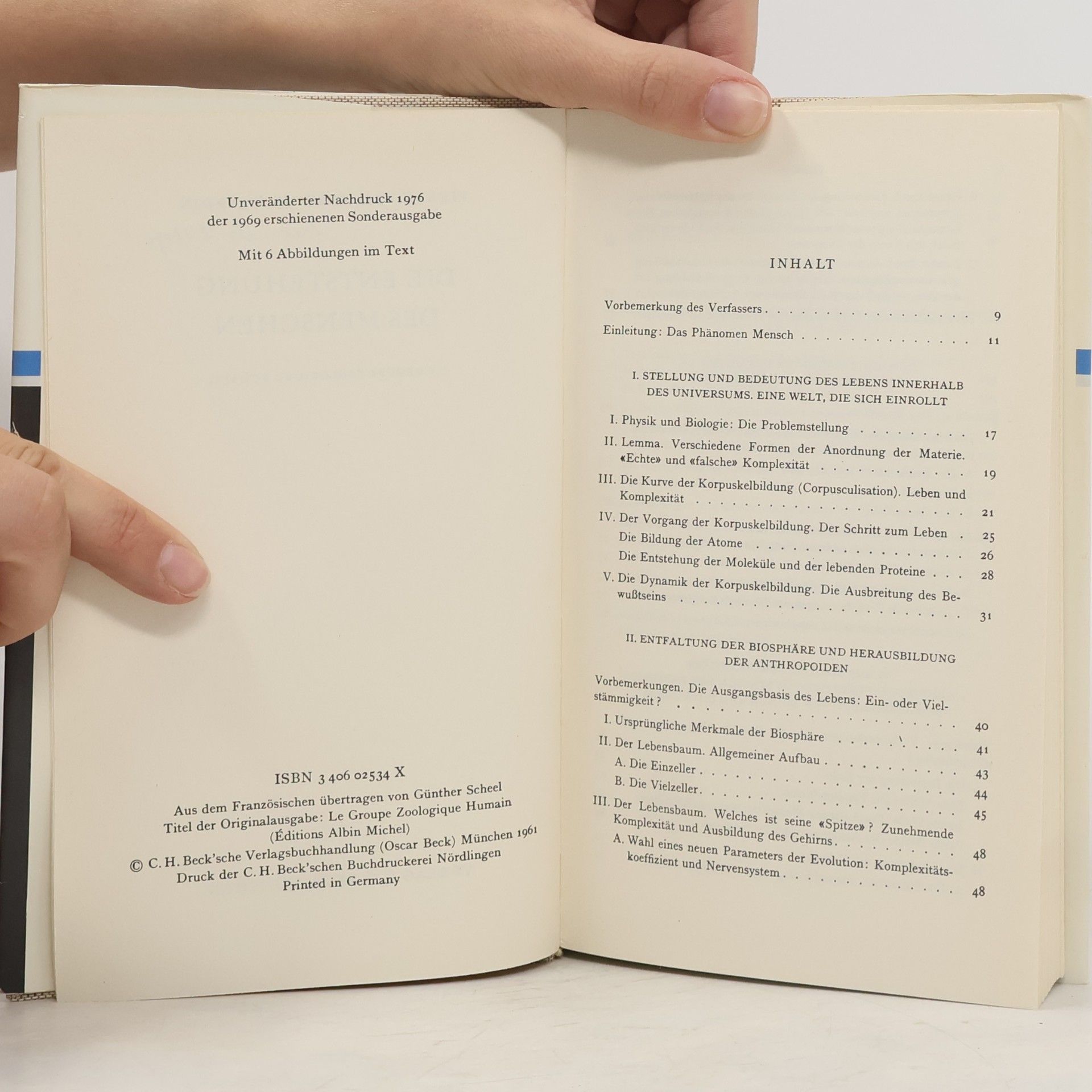 Pierre Teilhard de Chardin Die Entstehung des Menschen