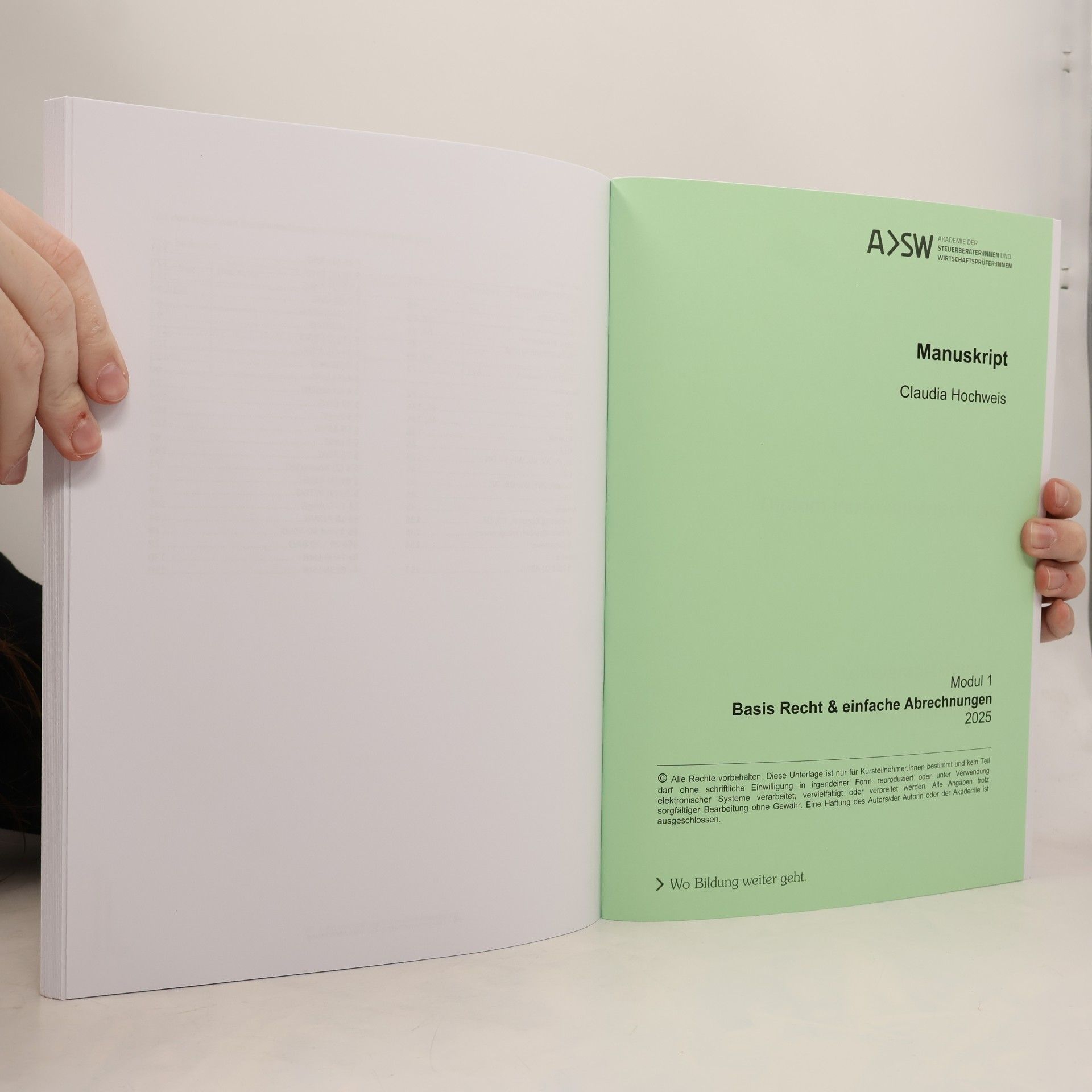 Claudia Hochweis Basis Recht & einfache Abrechnungen
