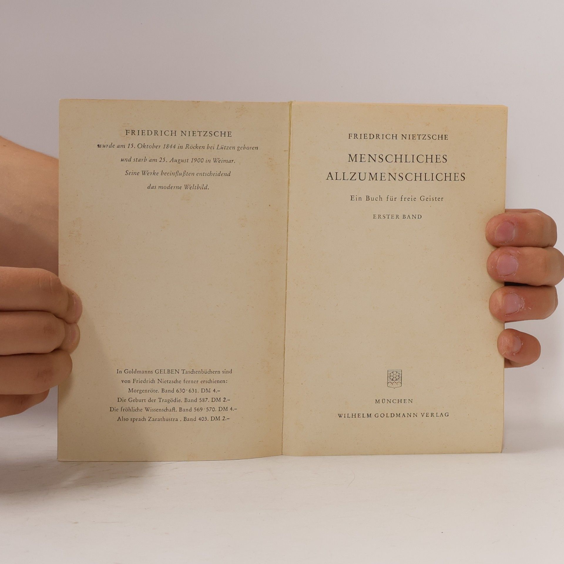 Friedrich Nietzsche Menschliches, Allzumenschliches