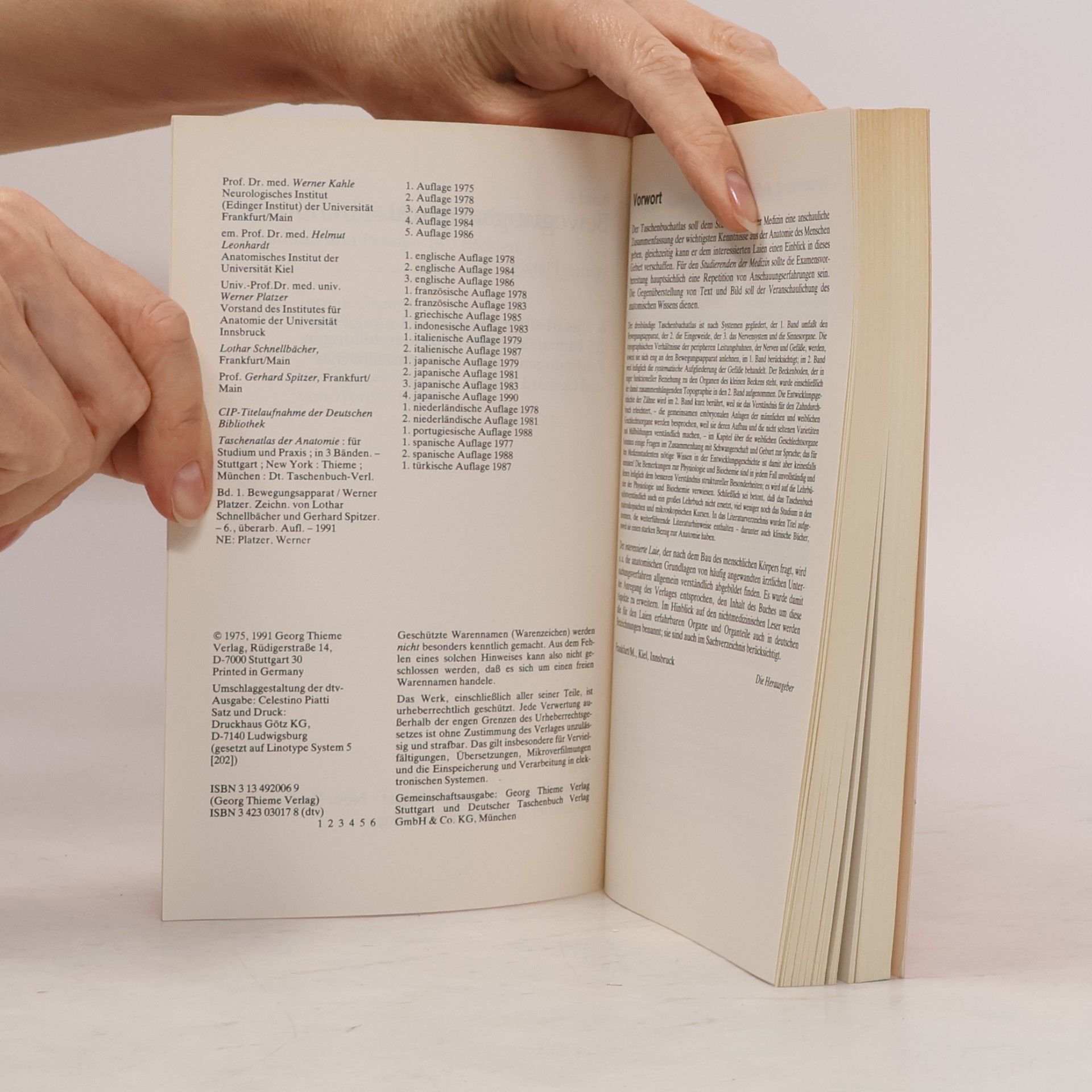 AA.VV. dtv-Atlas der Anatomie, Tafeln und Texte, Band 1. Bewegungsapparat.
