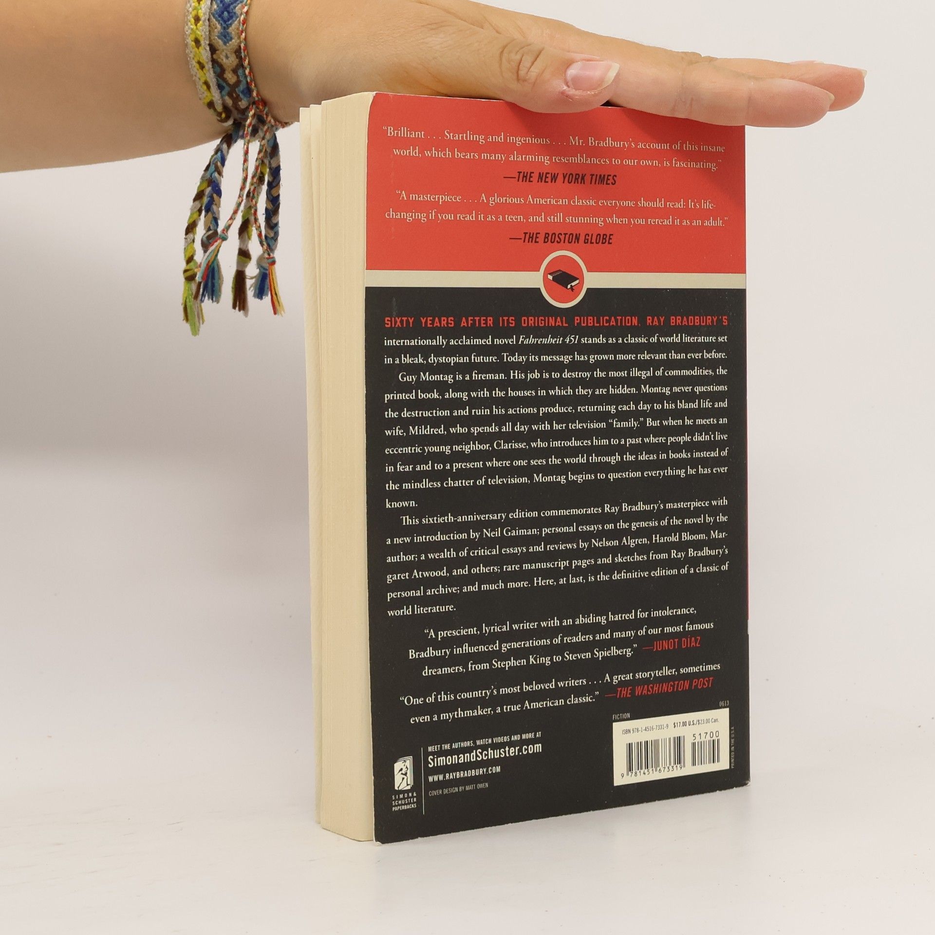 Ray Bradbury Fahrenheit 451 - the temperature at which book paper catches fire and burns..