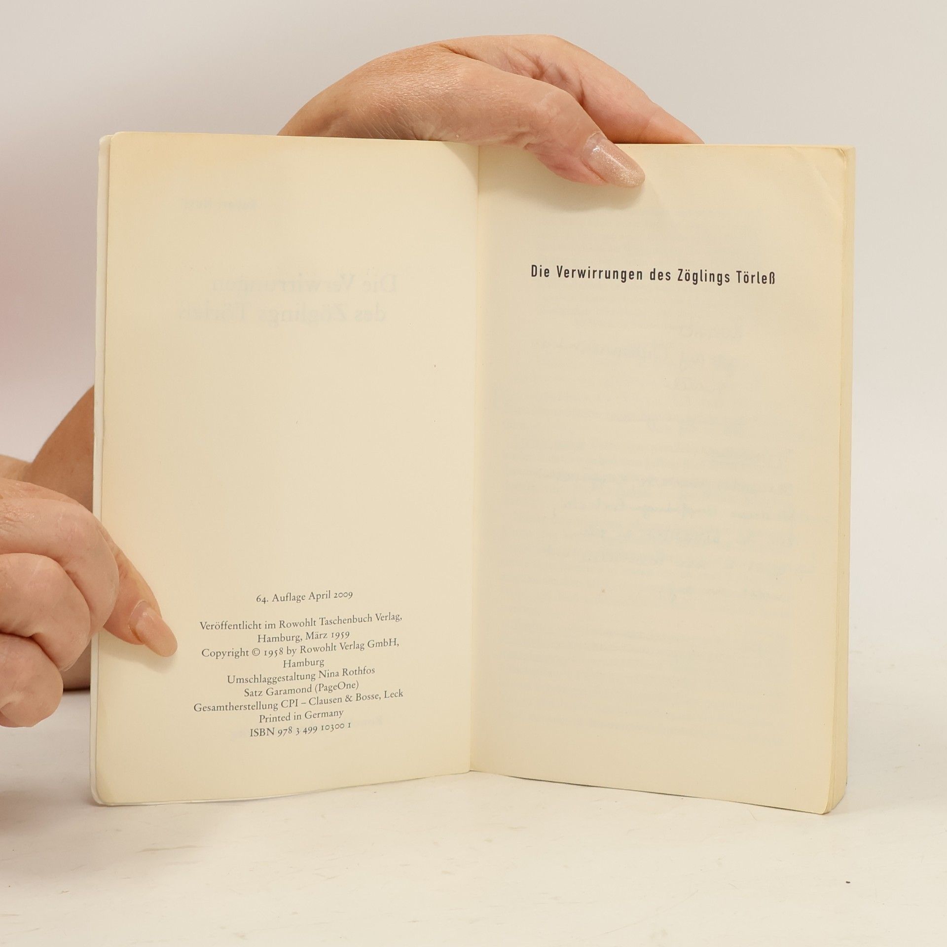 Robert Musil Die Verwirrungen des Zöglings Törleß