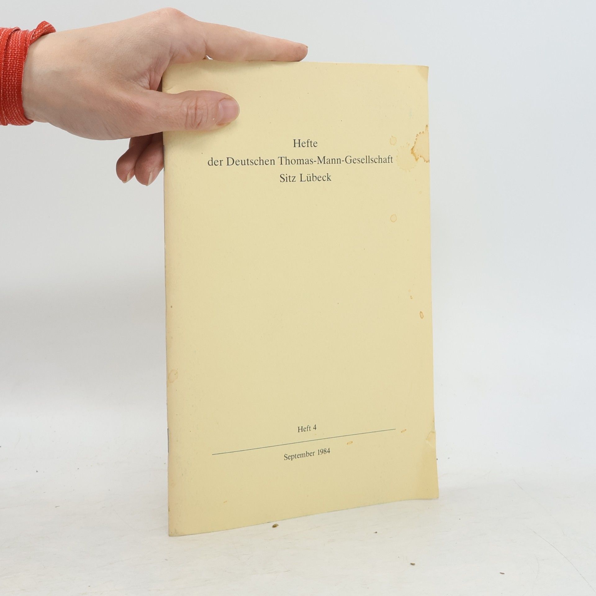 Hefte der Deutschen Thomas-Mann-Gesellschaft 4