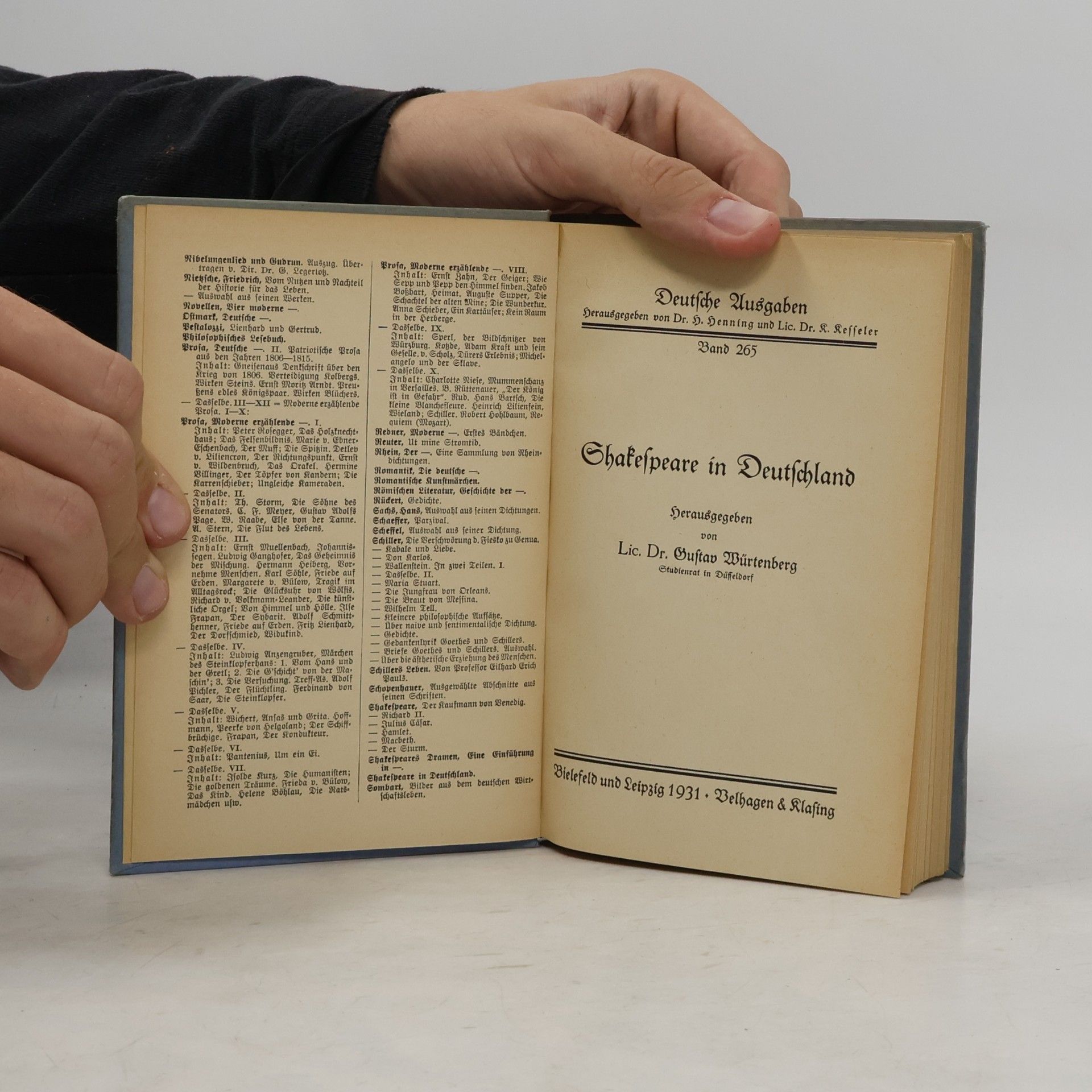 Lic. Dr. Gustav Würtenberg Shakespeare in Deutschland