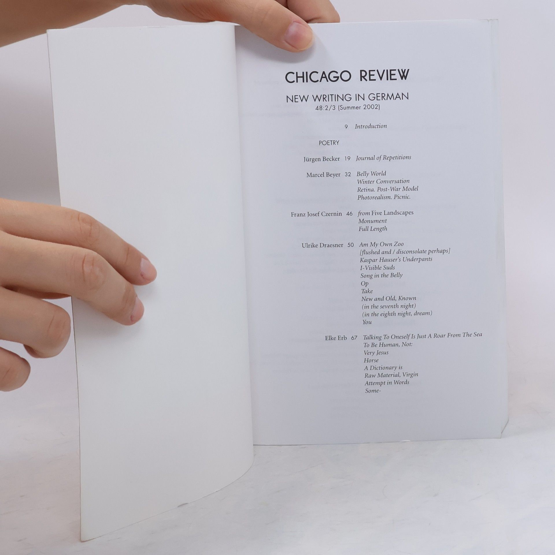 Various authors Chicago Review. New Writing in German