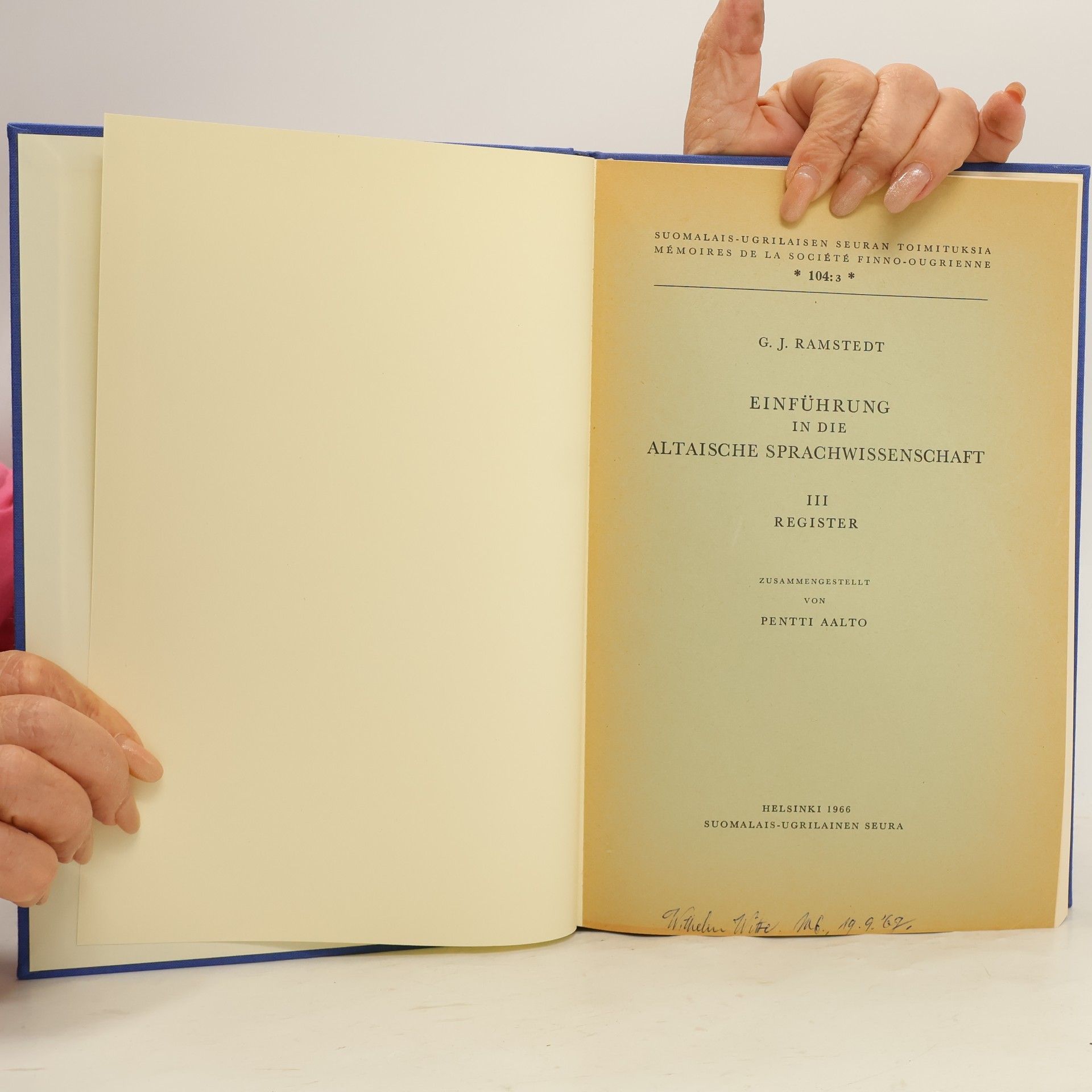 G J Ramstedt Einführung in die Altaische Sprachwissenschaft III