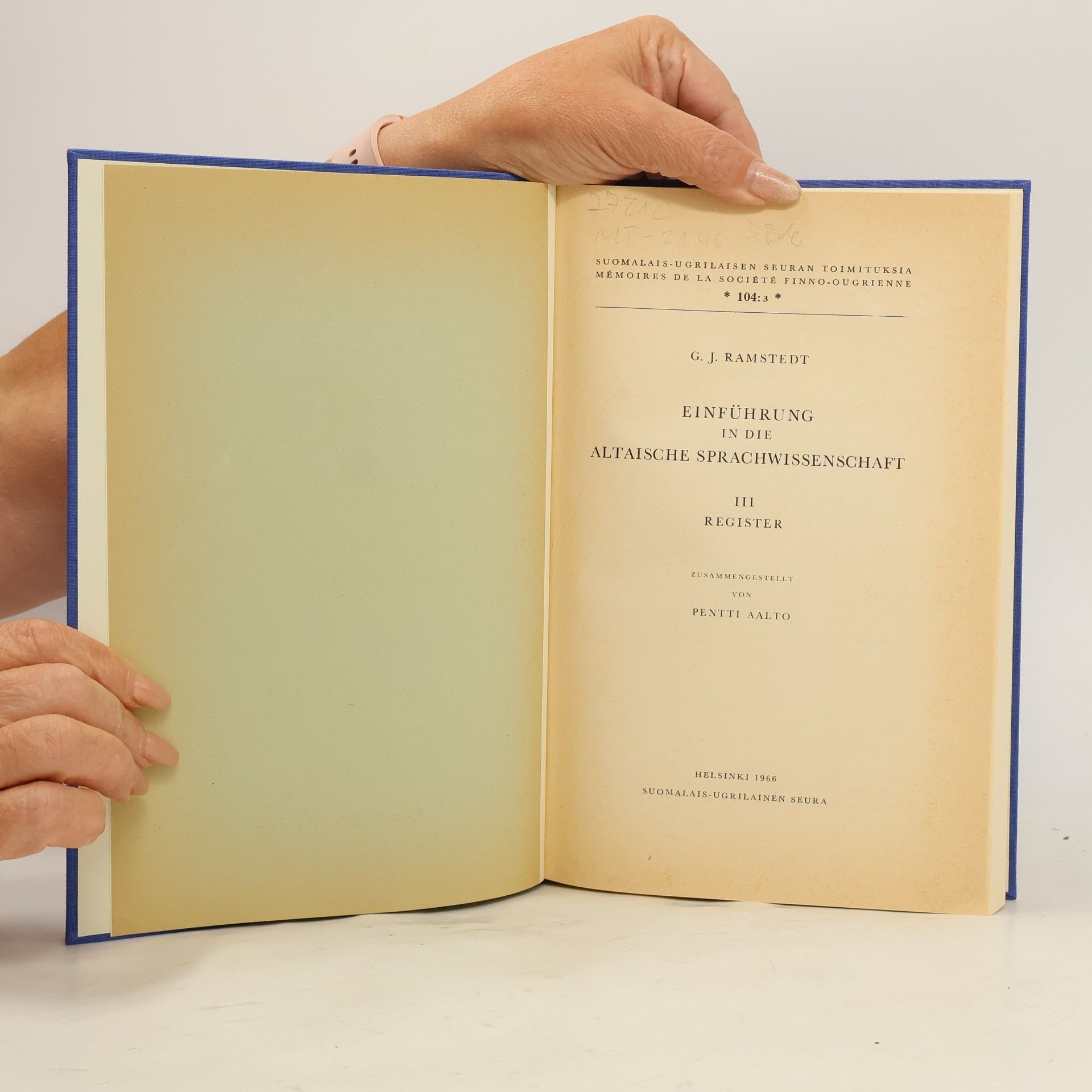 G J Ramstedt Einführung in die Altaische Sprachwissenschaft III