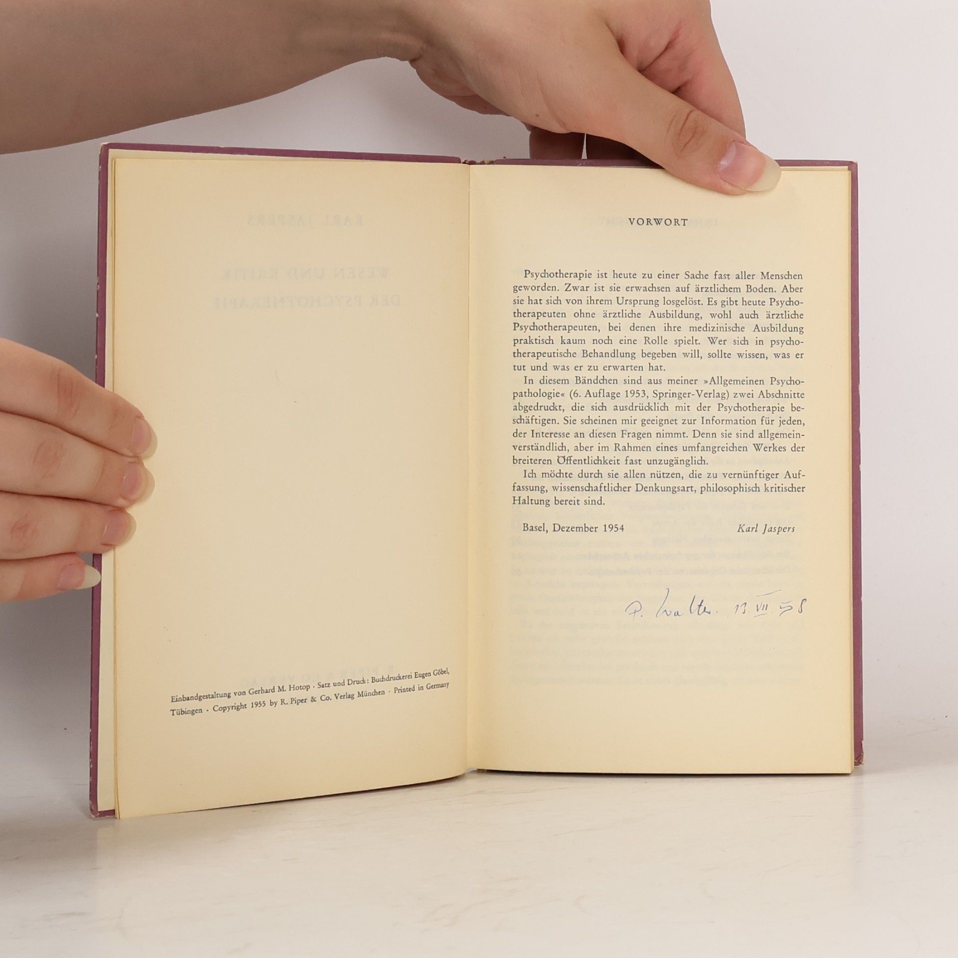 Karl Jaspers Wesen und Kritik der Psychoterapie