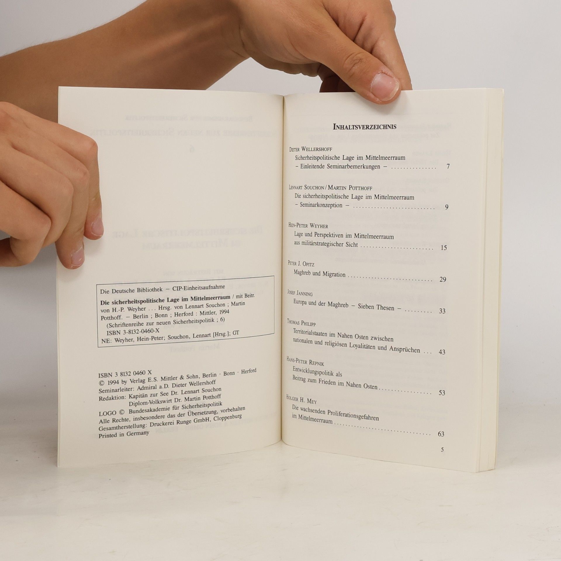 Hein Peter Weyher Schriftenreihe zur neuen Sicherheitspolitik - 6: Die sicherheitspolitische Lage im Mittelmeerraum