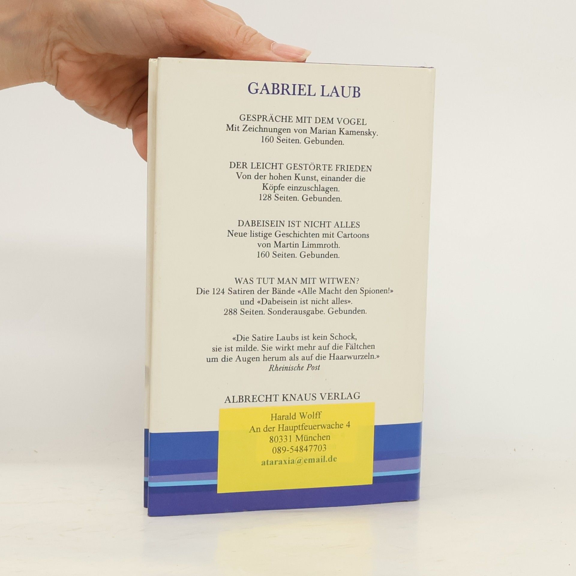 Gabriel Laub Entdeckungen in der Badewanne. Neue Satiren