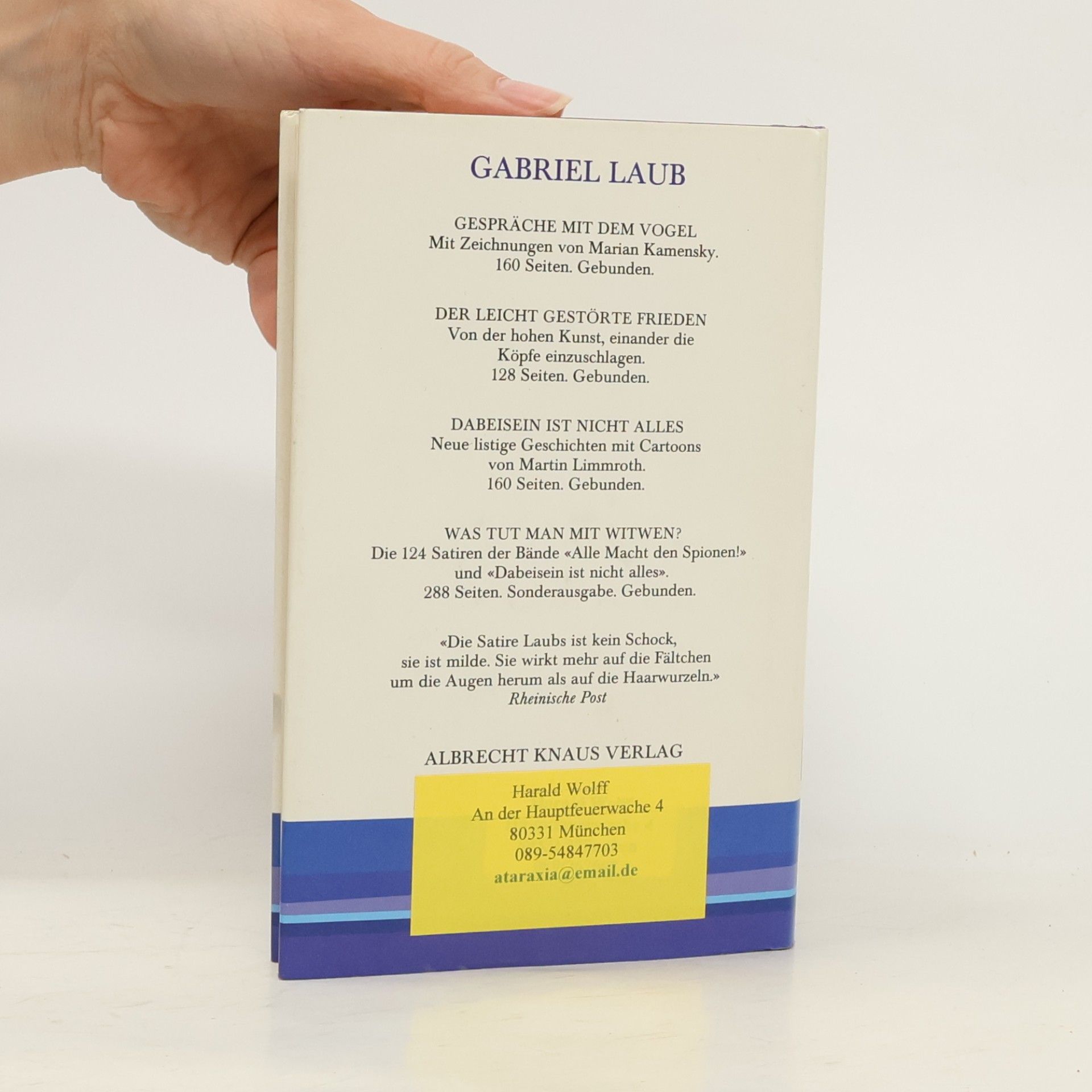 Gabriel Laub Entdeckungen in der Badewanne. Neue Satiren