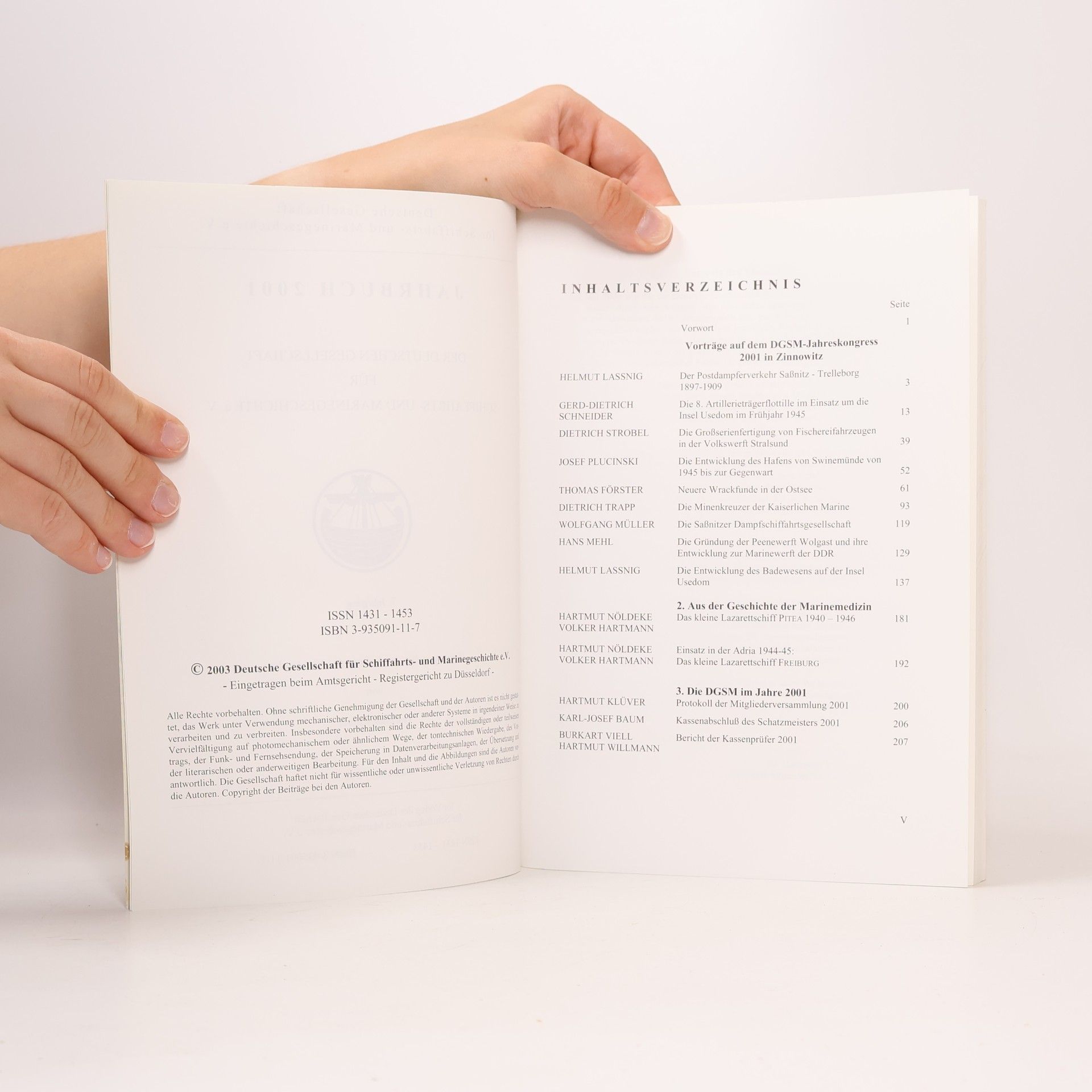 Hartmut Klüver Deutsche Gesellschaft für Schiffahrts- und Marinegeschichte e.V. - 7: Jahrbuch 2001