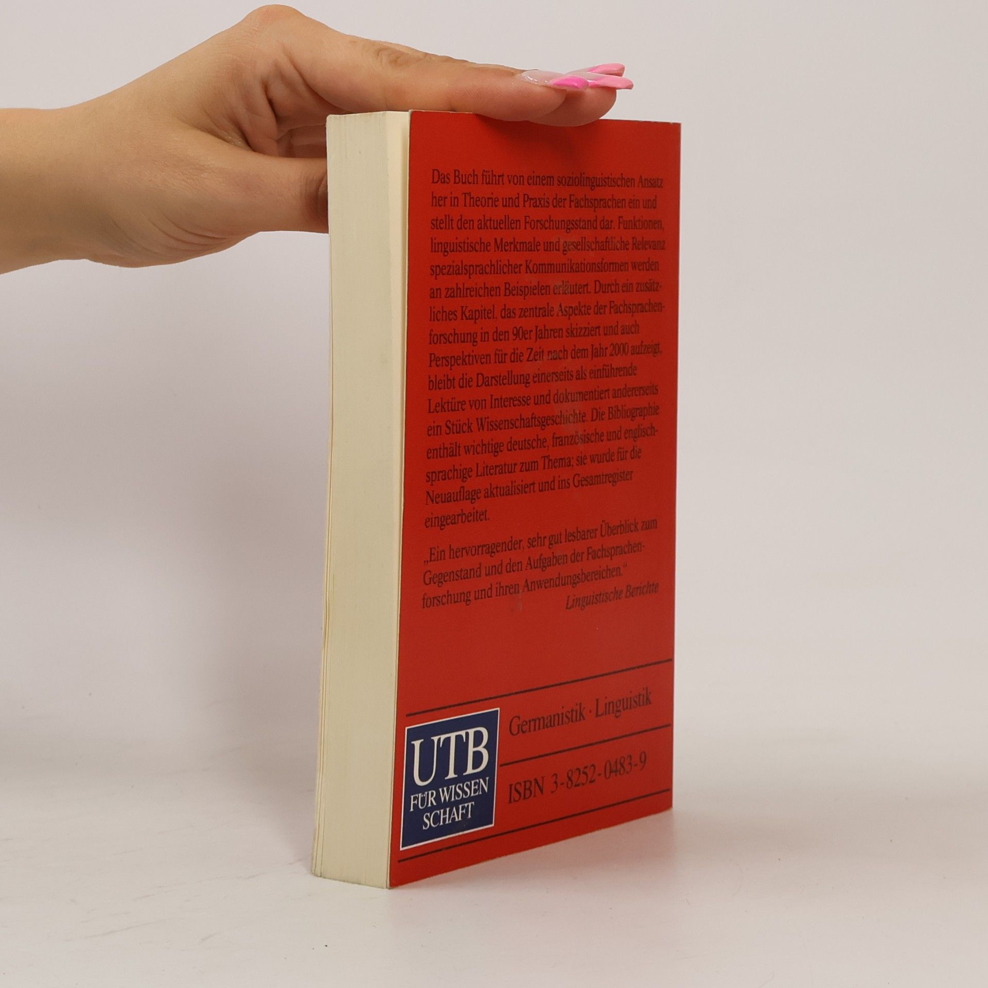 Hans-Rüdiger Fluck Fachsprachen. Einführung und Bibliographie