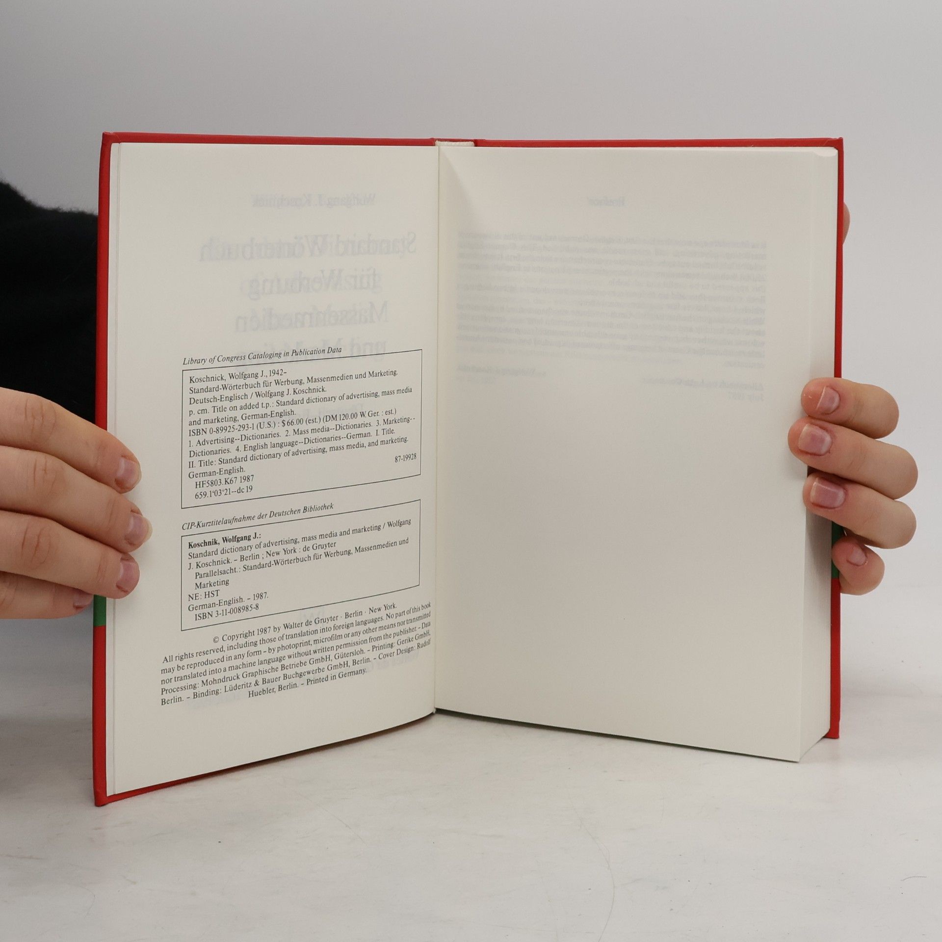 Wolfgang Koschnick Standard Wörterbuch für Werbung Massenmedien und Marketing